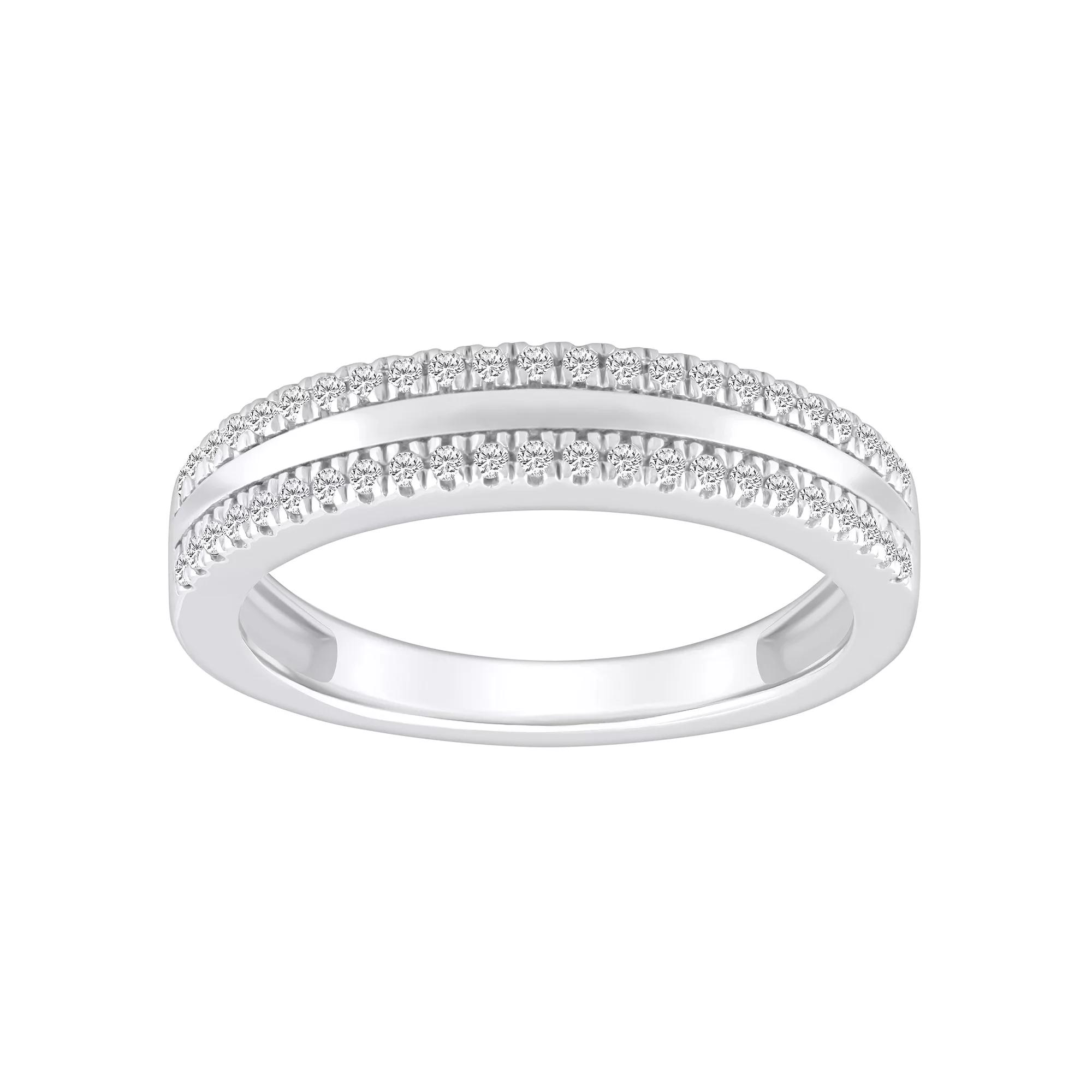 Alyson Layne 14k Gold 1/4 Carat T.W. Diamond Pave & Polished Wedding Band, Women's, Size: 8, 14k Rsgold Product Image