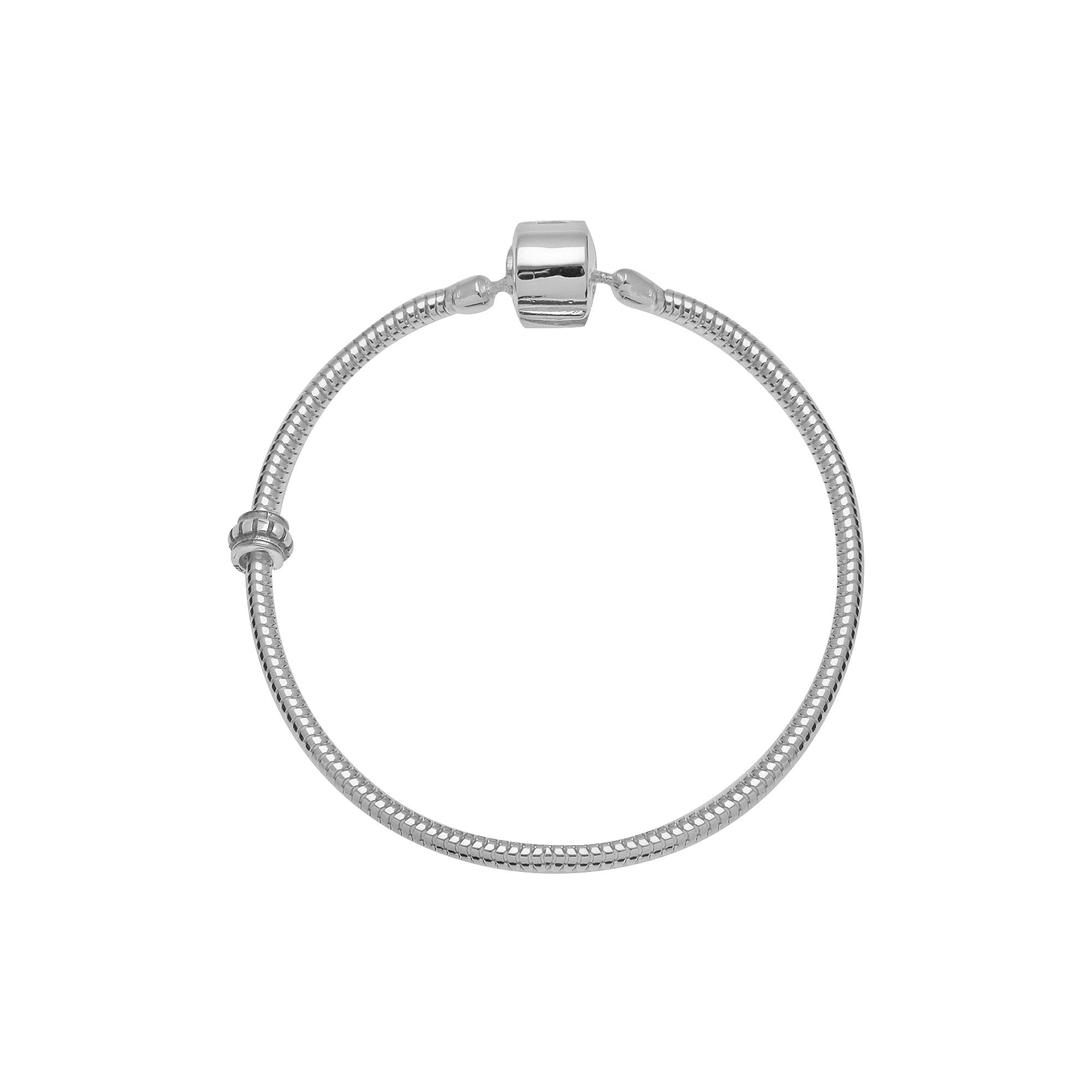 Individuality Beads Sterling Silver Snake Chain Bracelet & Stopper Bead Set, Women's Product Image