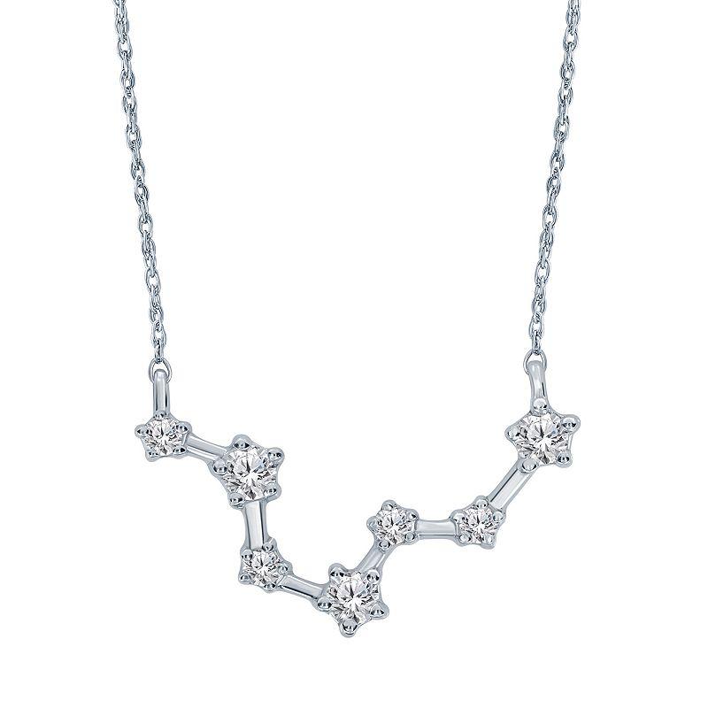 Sterling Silver 1/5 Carat T.W. Diamond Constellation Necklace, Women's, Size: 18", Scorpio Product Image
