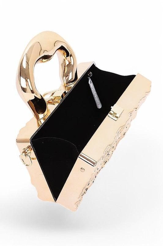 Metallic Top Handle Acrylic Box Clutch Bag Product Image