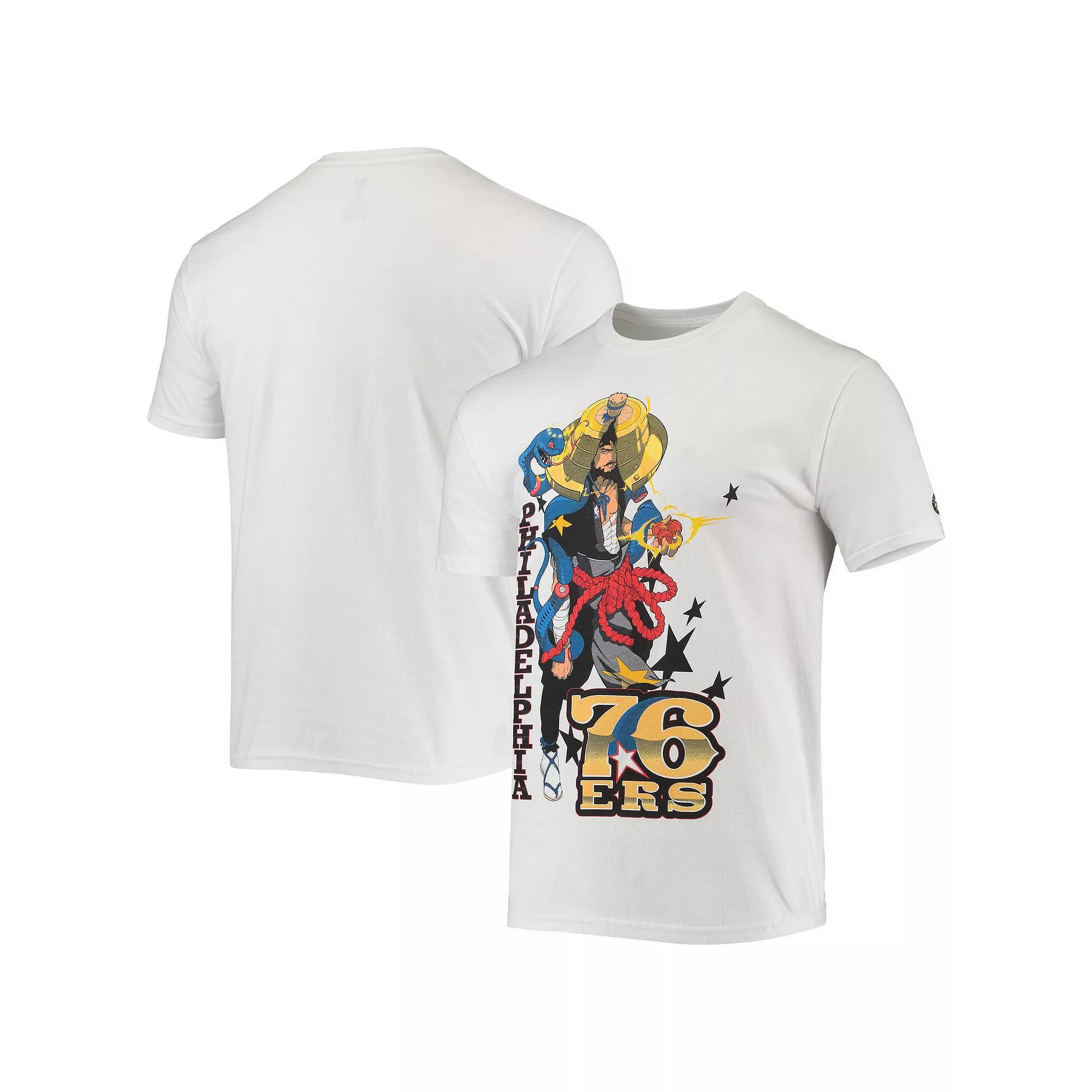 Men's NBA x McFlyy White Philadelphia 76ers Identify Artist Series T-Shirt,  Product Image