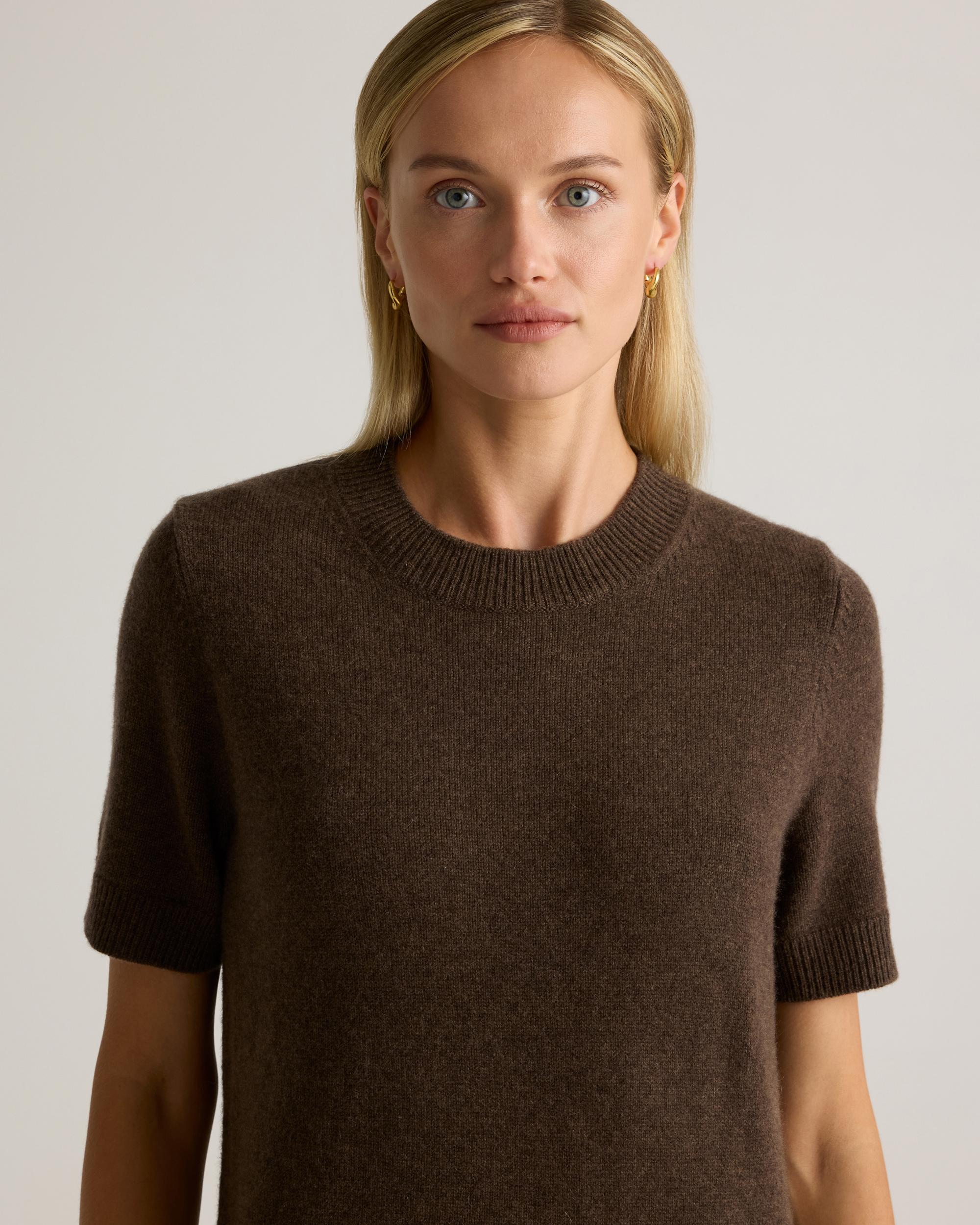 Quince | Women's Mongolian Cashmere Short Sleeve Mini Dress Size XS Product Image