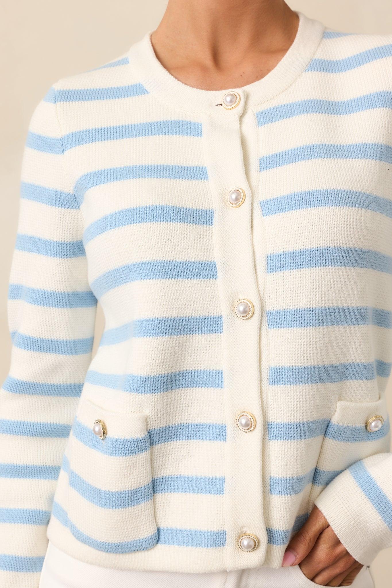 Kennedy Blue Belle Stripe Cotton Cardigan Product Image