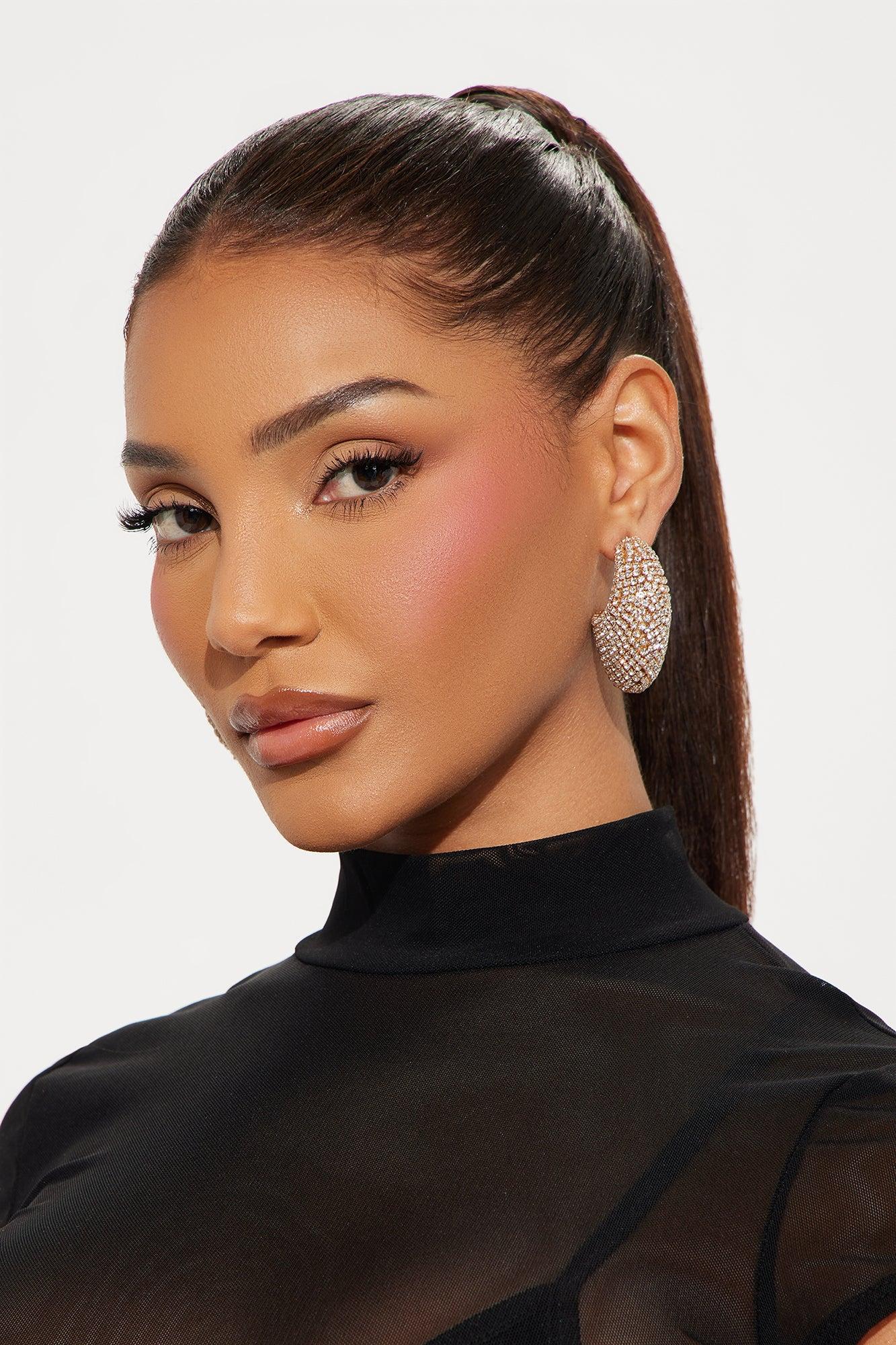 Mother Glam Hoop Earrings - Gold Product Image