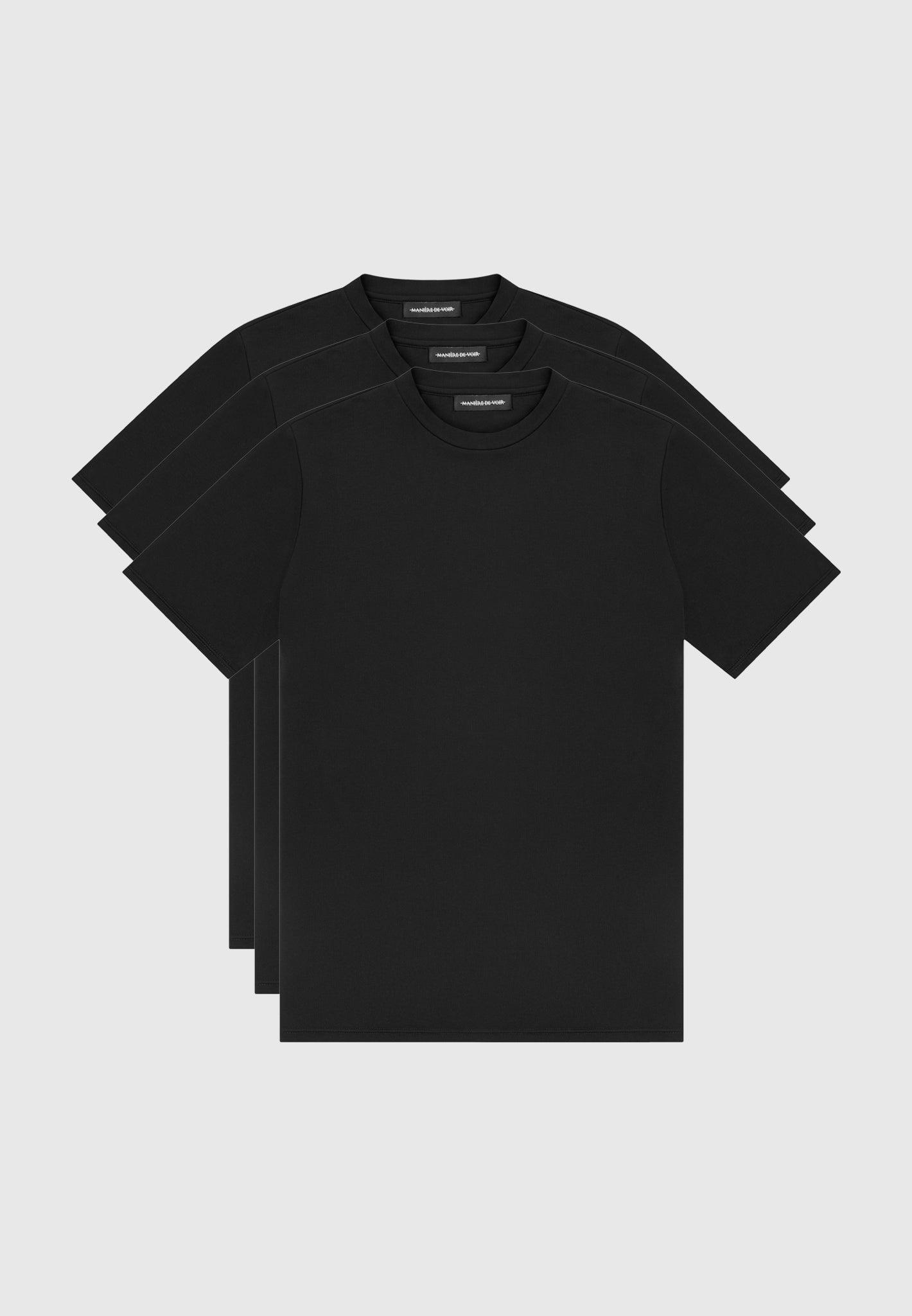 Slim Fit Luxe T-Shirt 3 Pack - Black Male Product Image