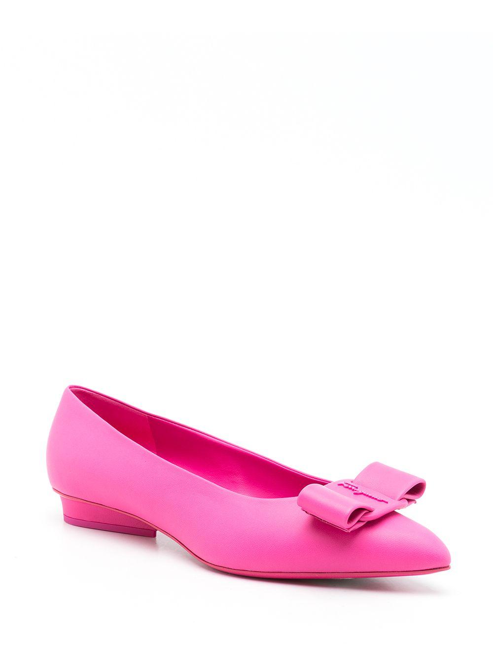 Viva bow-detail leather ballerina shoes  Product Image