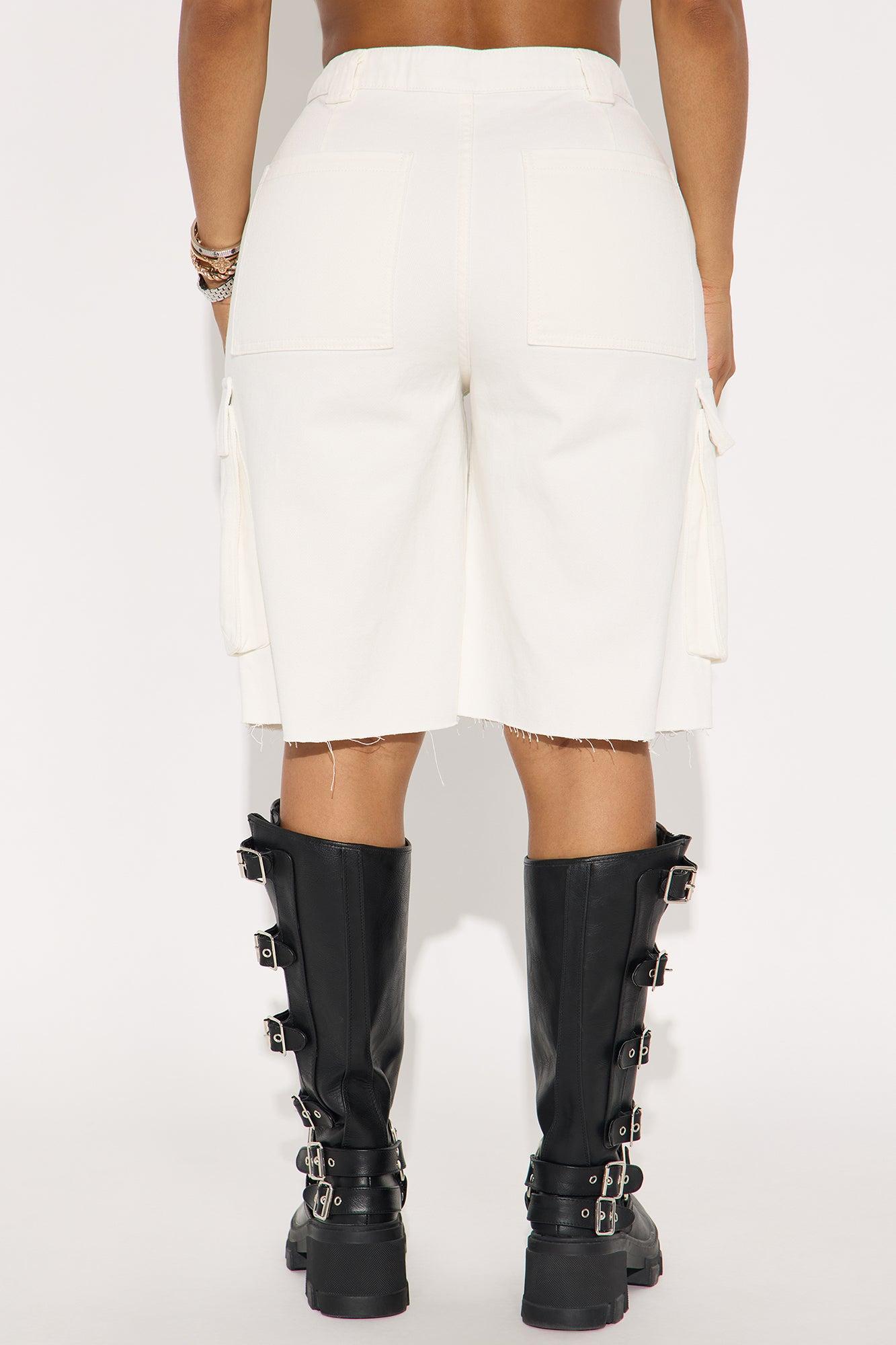 Parker Denim Cargo Jorts - White Female Product Image