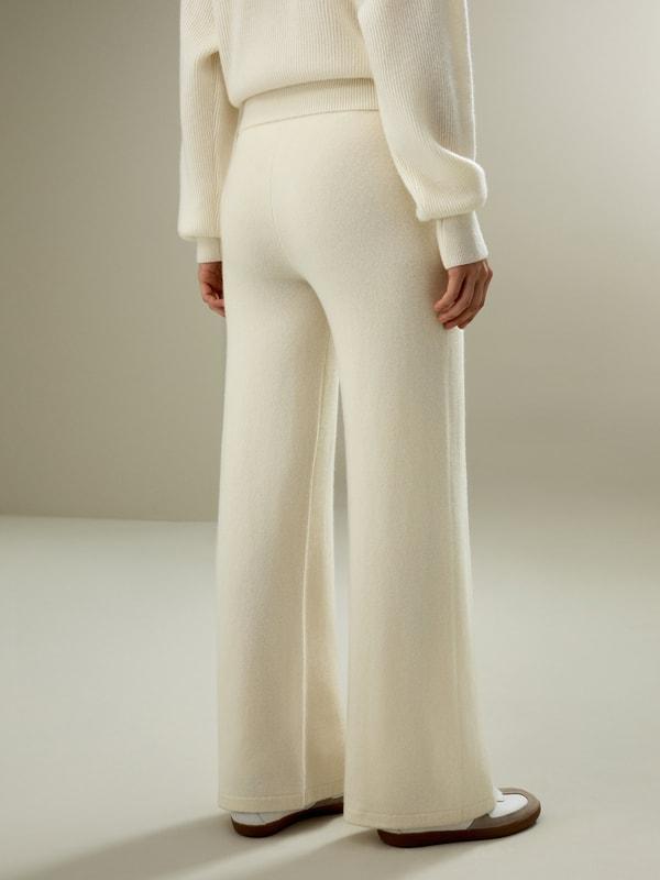 LILYSILK Cashmere Pant - for Women - White 100% Natural Cashmere - Breathable Regular Fit Pants S Product Image