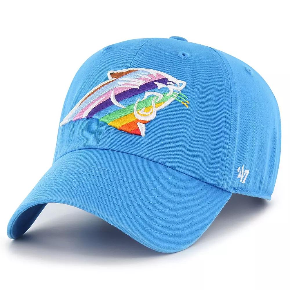 Men's '47 Blue Carolina Panthers Pride Clean Up Adjustable Hat Product Image