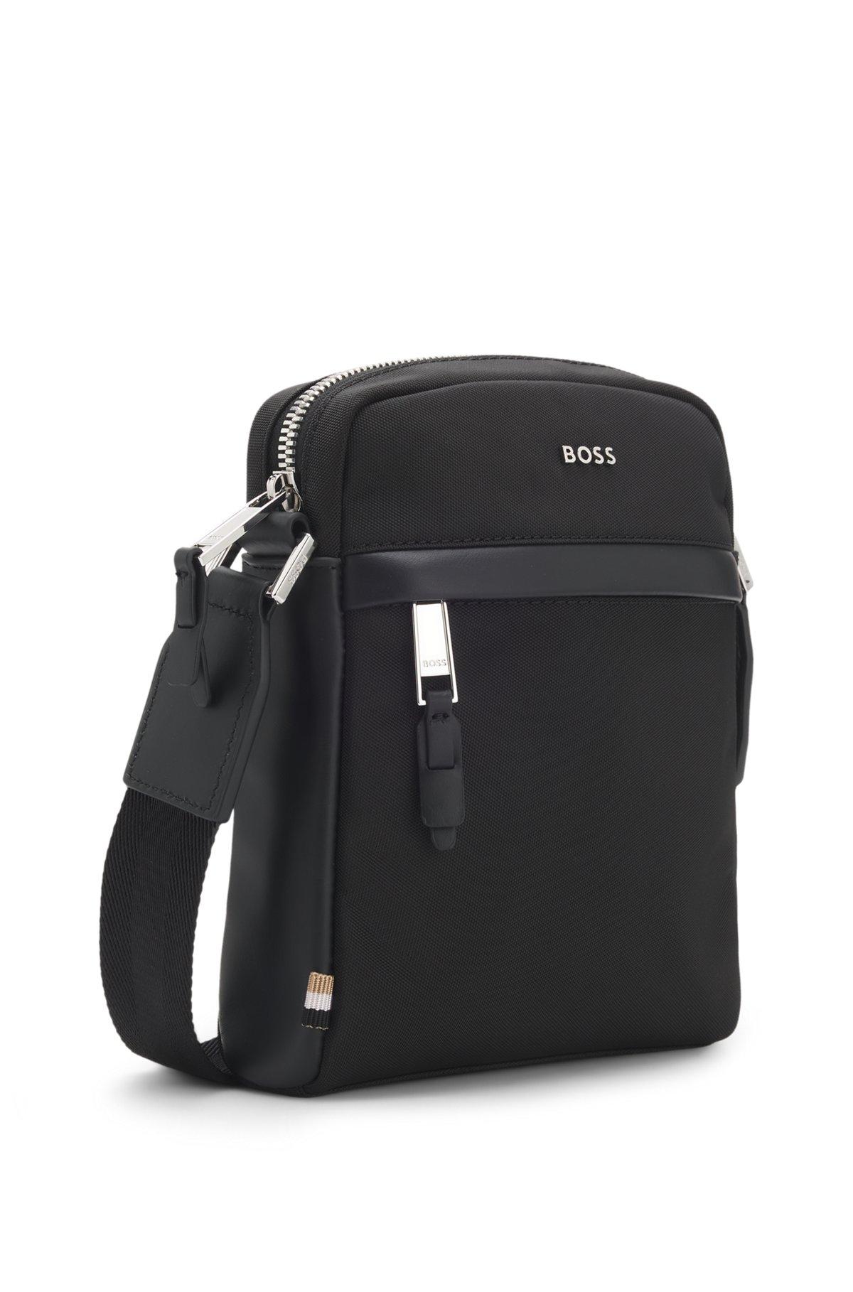 BOSS - Reporter bag with leather trims - Black Product Image