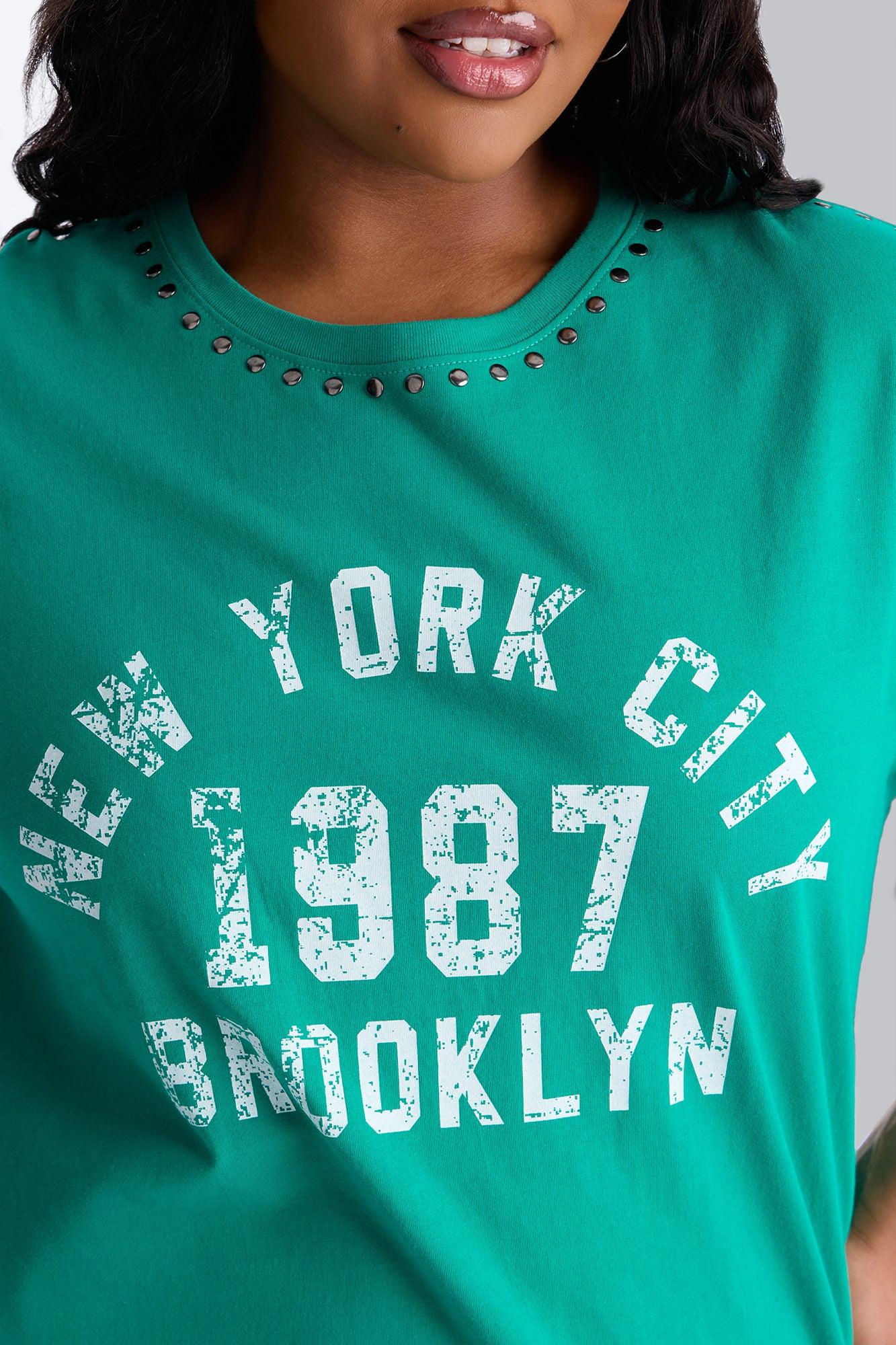 New York Studded Tee - Kelly Green Female Product Image