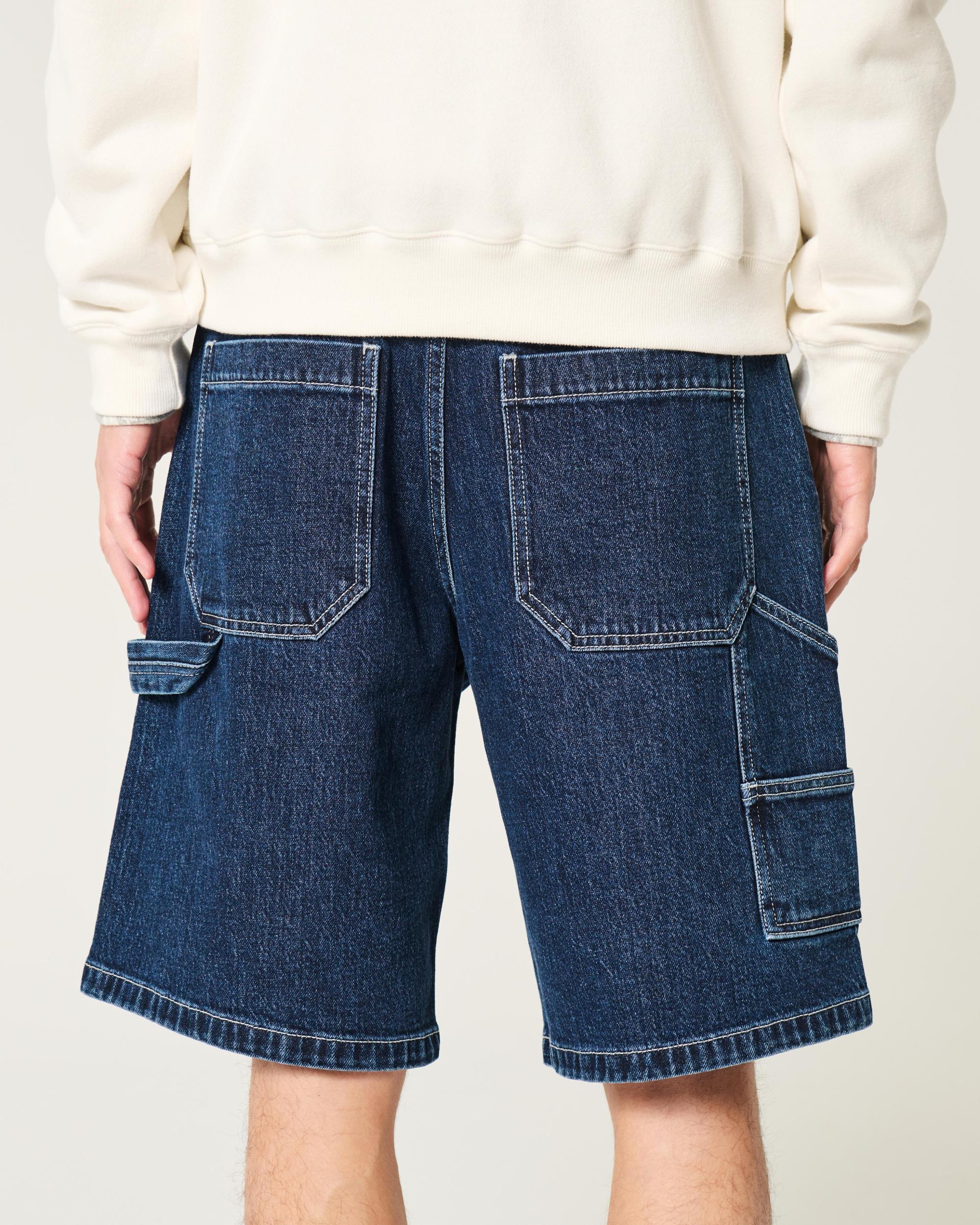 Baggy Denim Cargo Shorts Product Image
