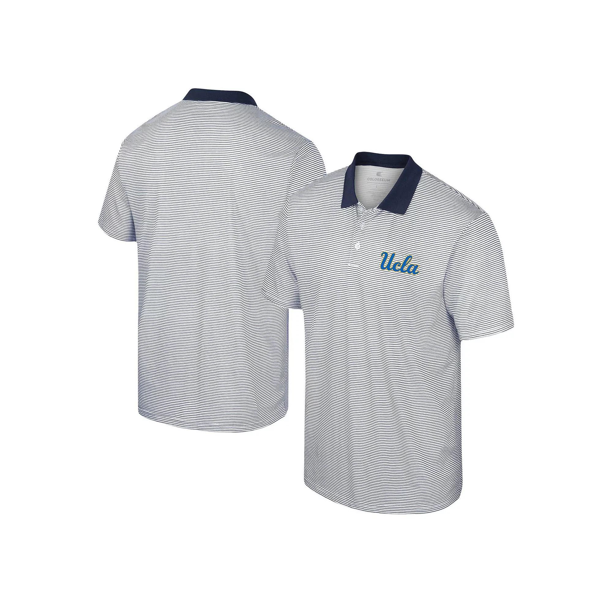 Men's Colosseum White UCLA Bruins Print Stripe Polo,  Product Image