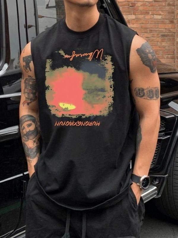 Men's Street Style Washed and Distressed Vest Product Image