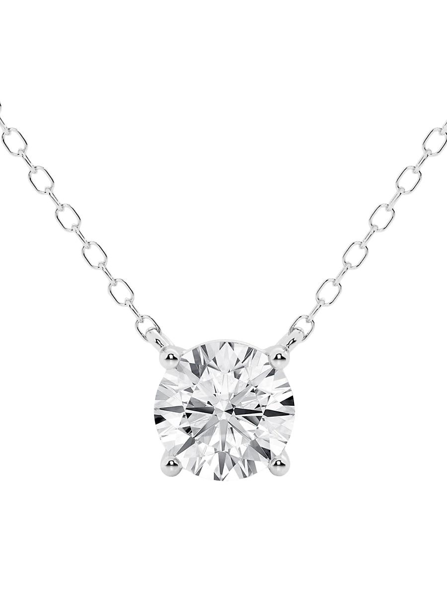 Womens 14K Gold & Diamond Solitaire Pendant Necklace/0.50-6.00 TCW Product Image