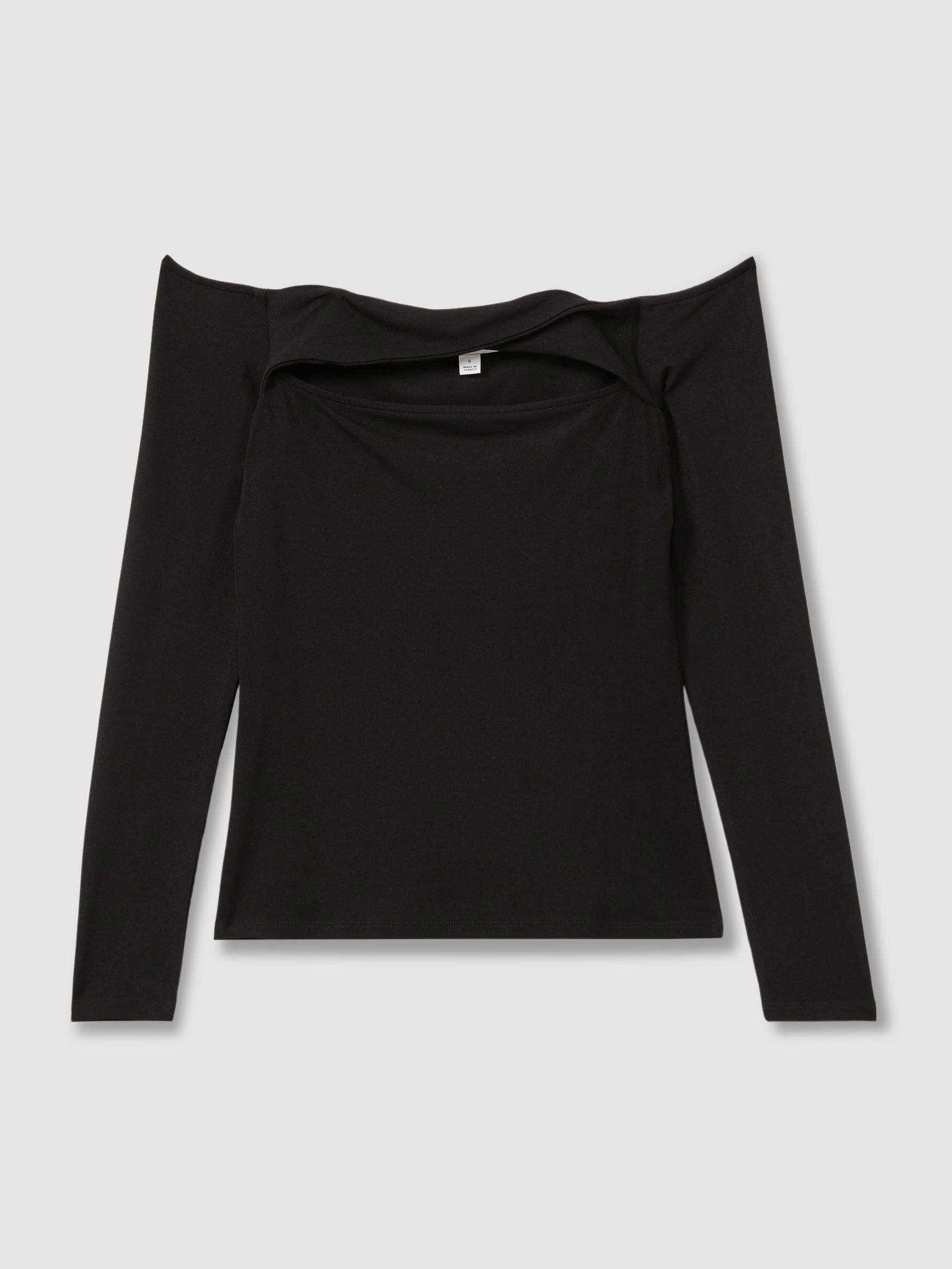 Arlie Black Off-The-Shoulder Twist Detail Top Product Image