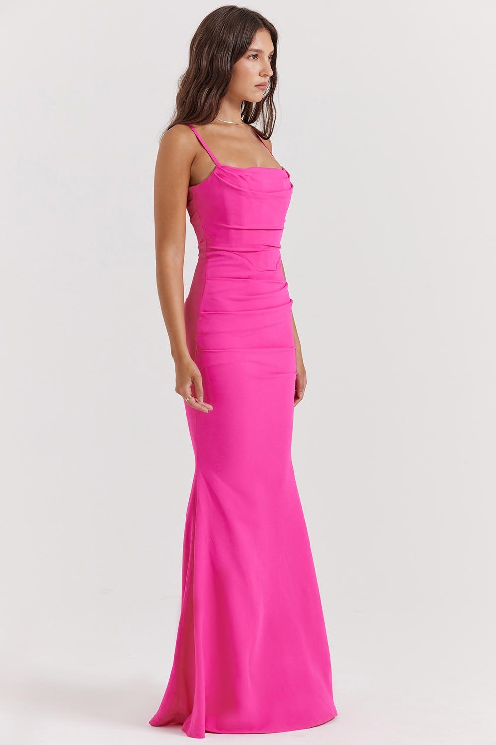 Maura Taffeta And Satin Maxi Dress - Wine Product Image