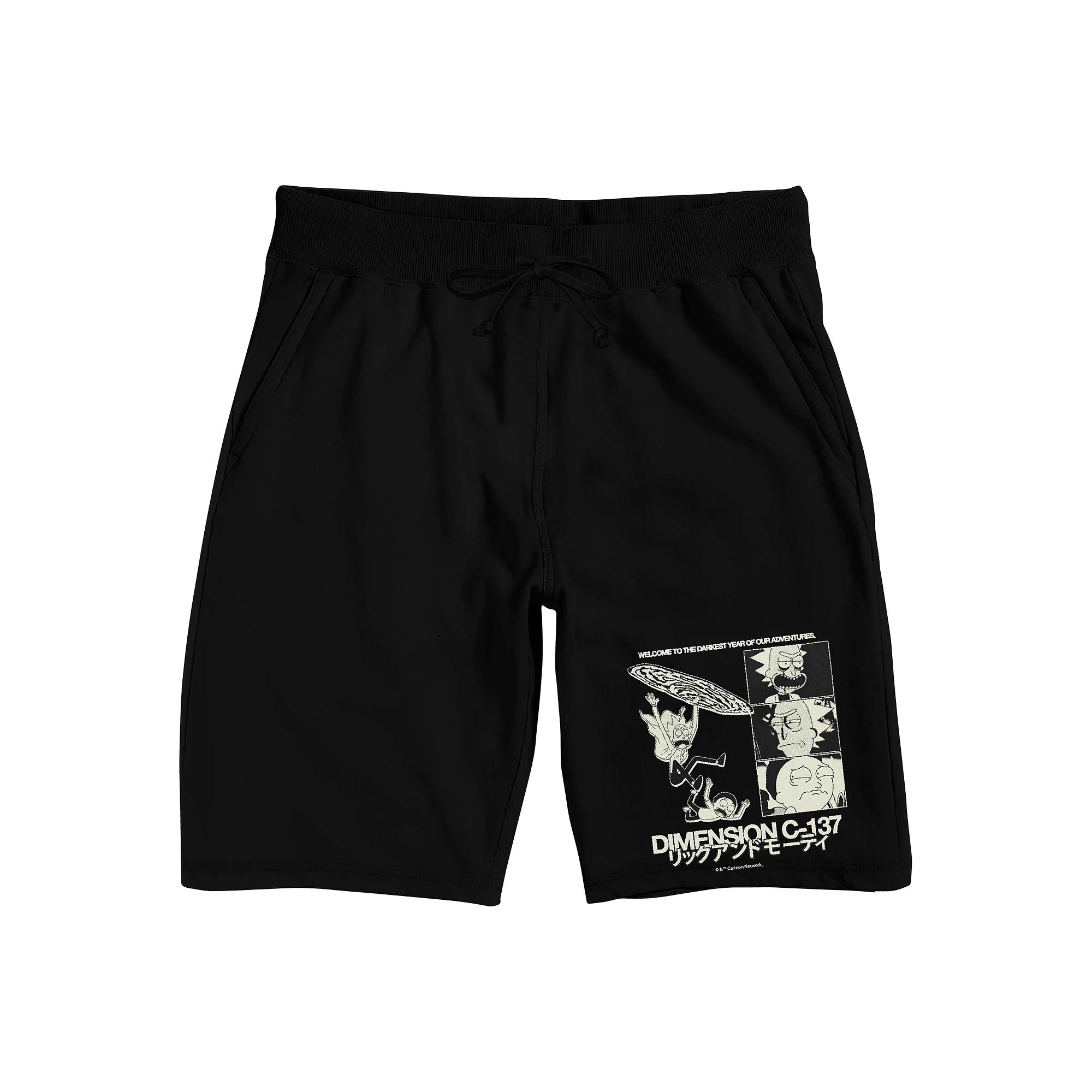 Men's Rick And Morty Pajama Shorts, Size: Small, Black Product Image