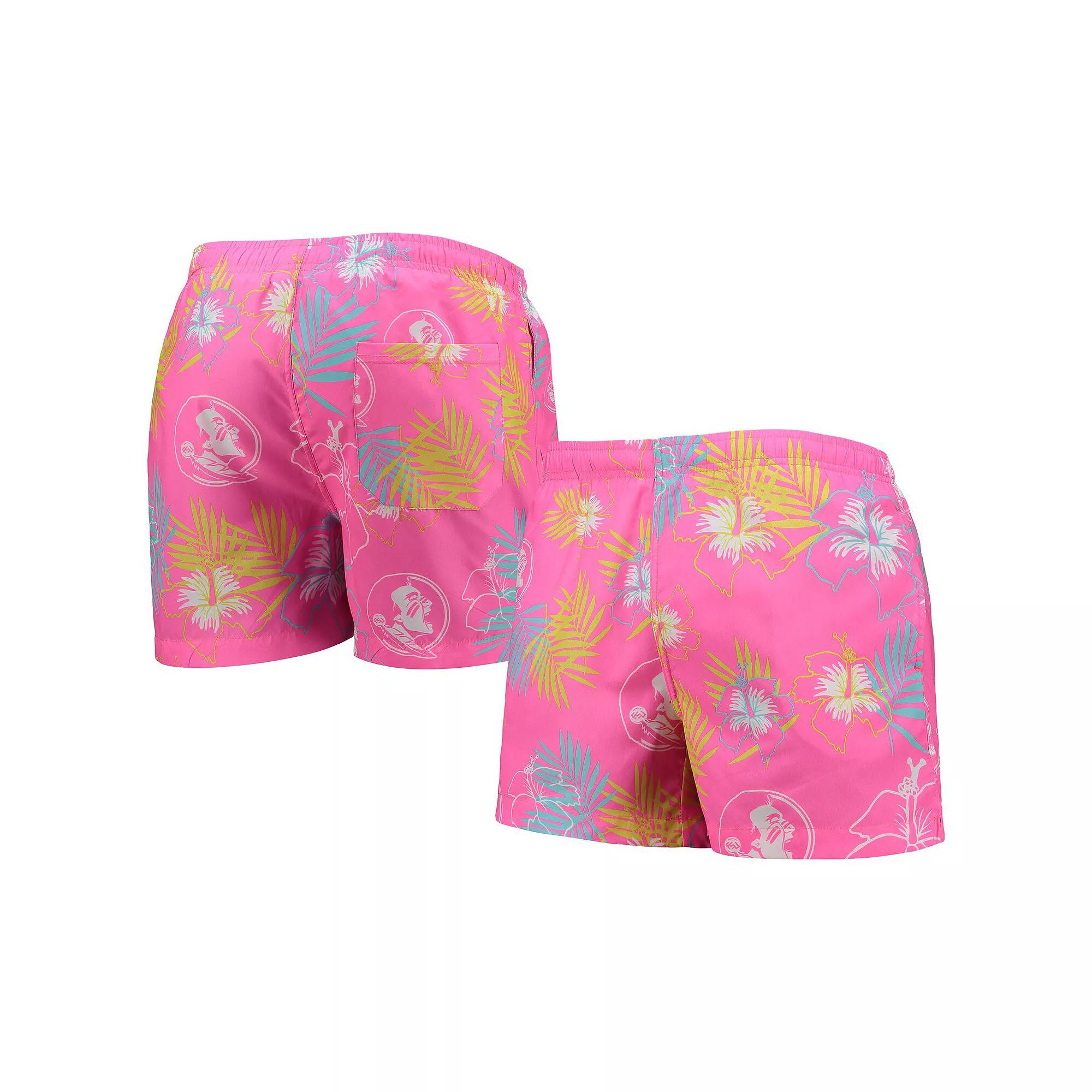 Men's FOCO Pink Florida State Seminoles Neon Floral Swim Trunks, Size: XL Product Image