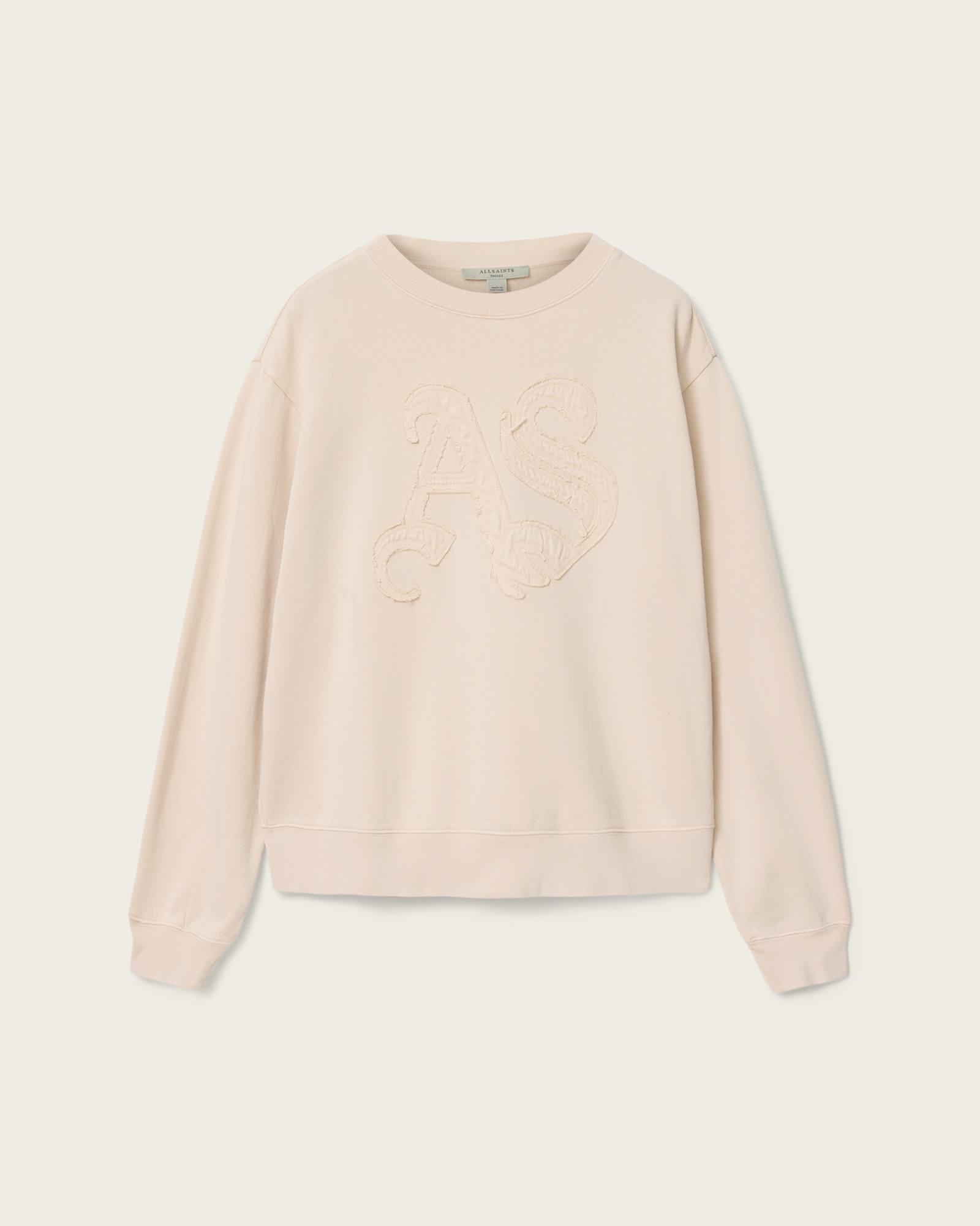 Insignia Pippa Crew Neck Sweatshirt CRYSTAL PINK | ALLSAINTS US Product Image