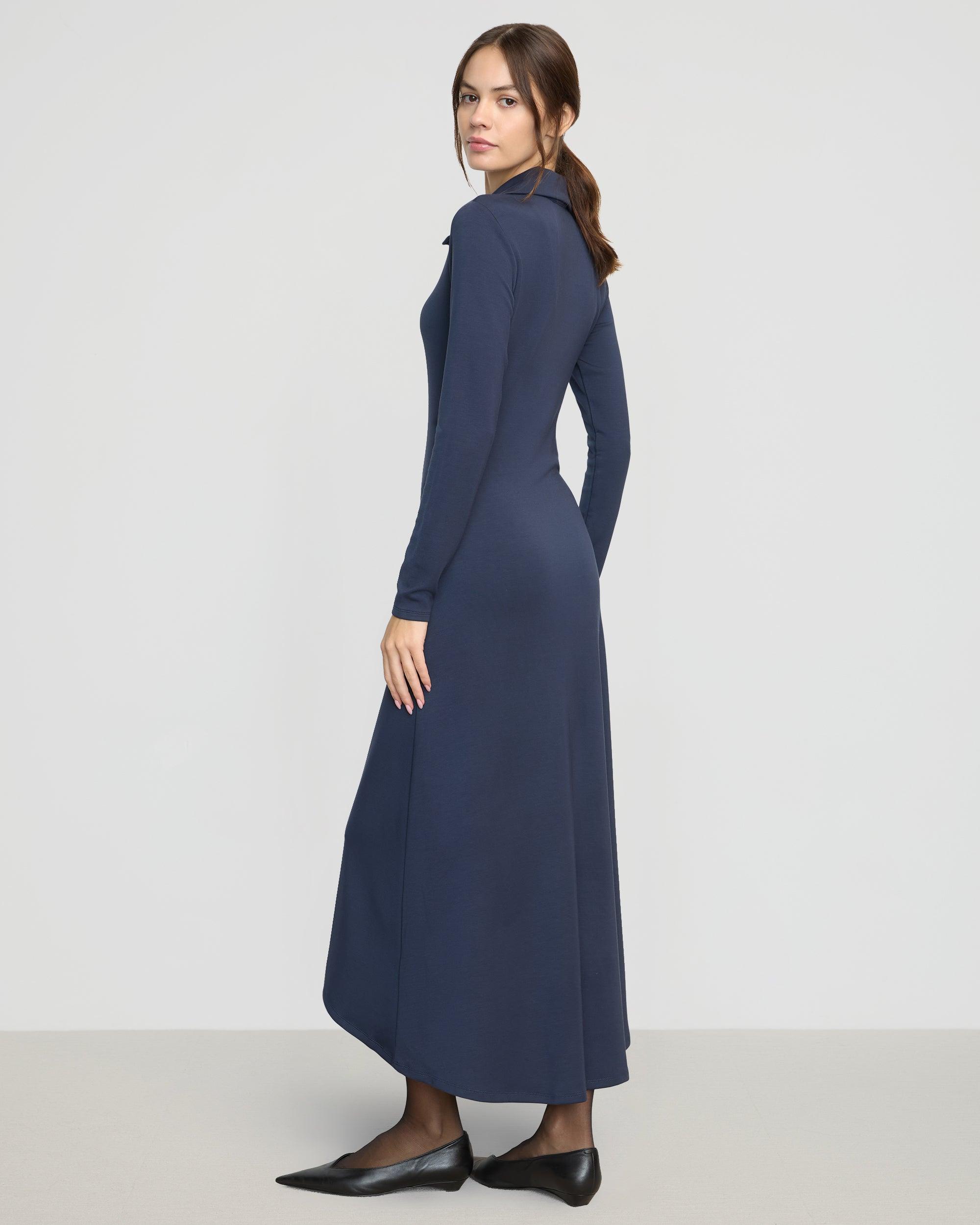 Shawna Button-Accent Collared Dress Product Image