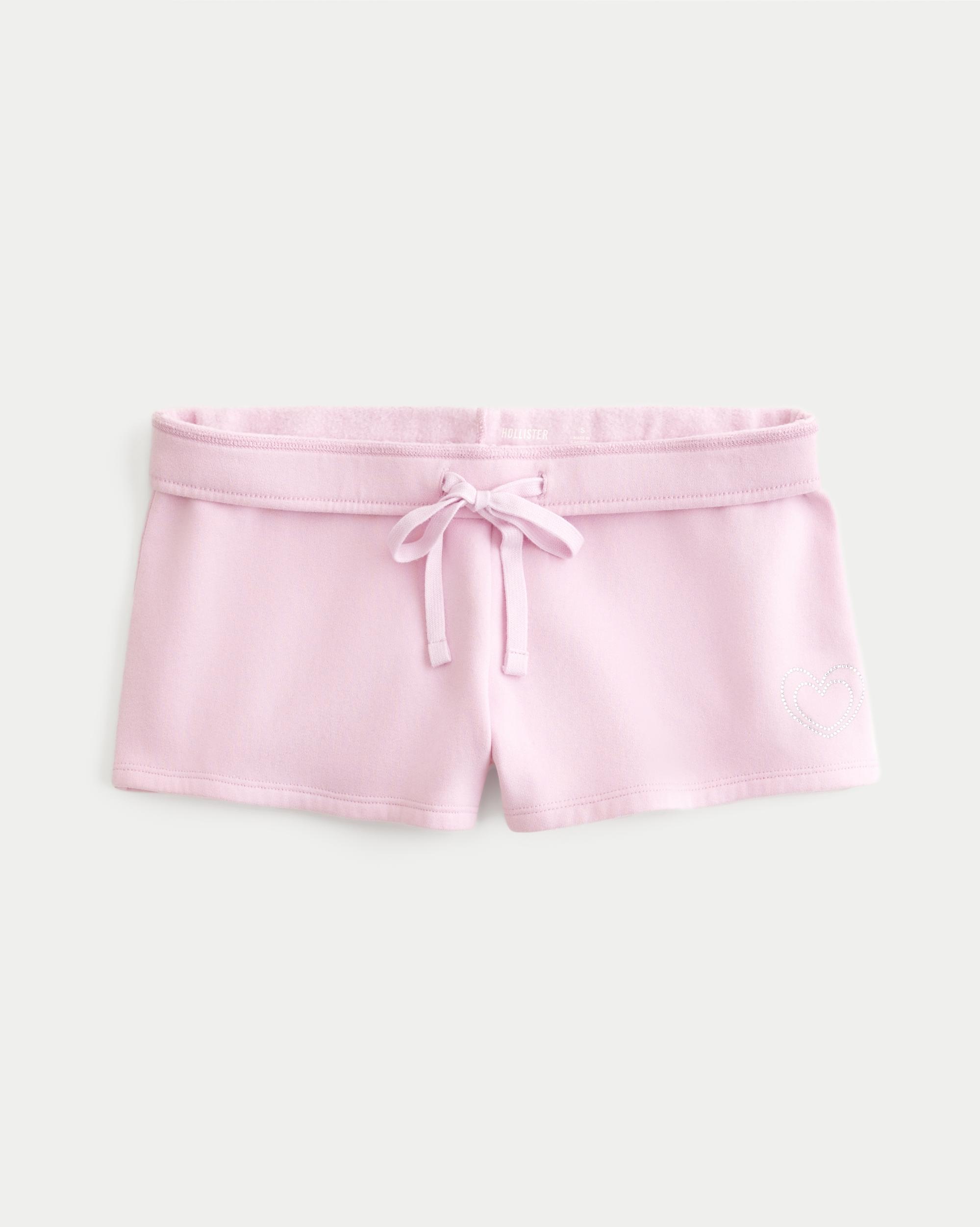 Heart Graphic Fleece Mini Shorts Product Image