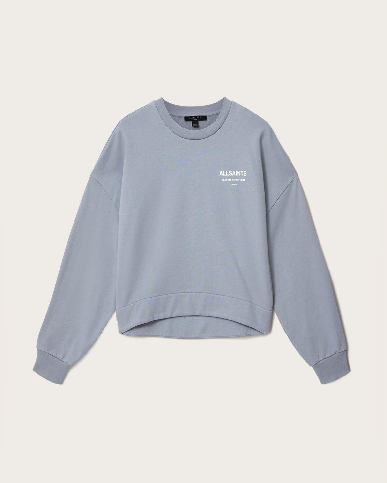 Dreamer Lila Oversized Cotton Sweatshirt QUARRY BLUE | ALLSAINTS US Product Image
