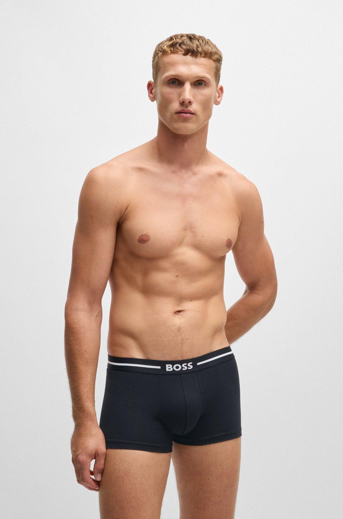 Three-pack of stretch-cotton trunks with logo waistbands Product Image