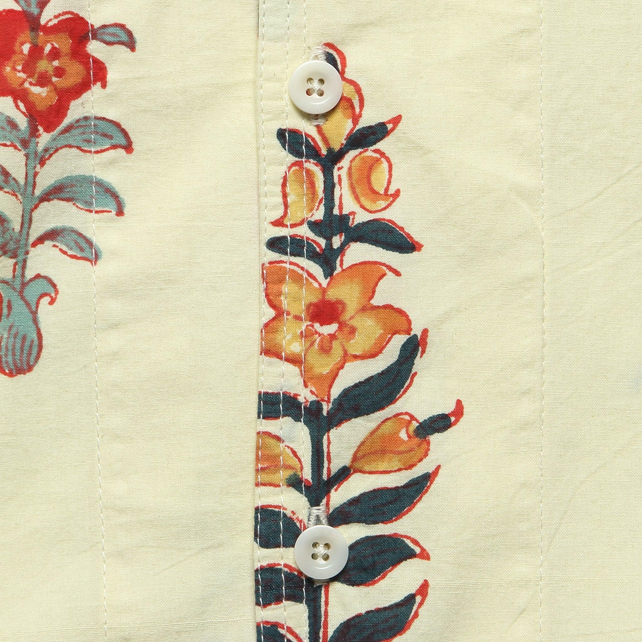 Floral Block Print Shirt - Cream Product Image