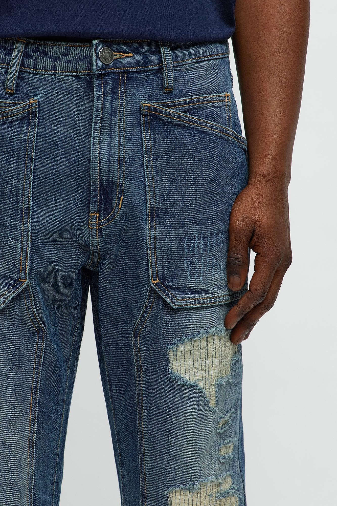 On The Job Carpenter Slim Jeans - Medium Blue Wash Male Product Image