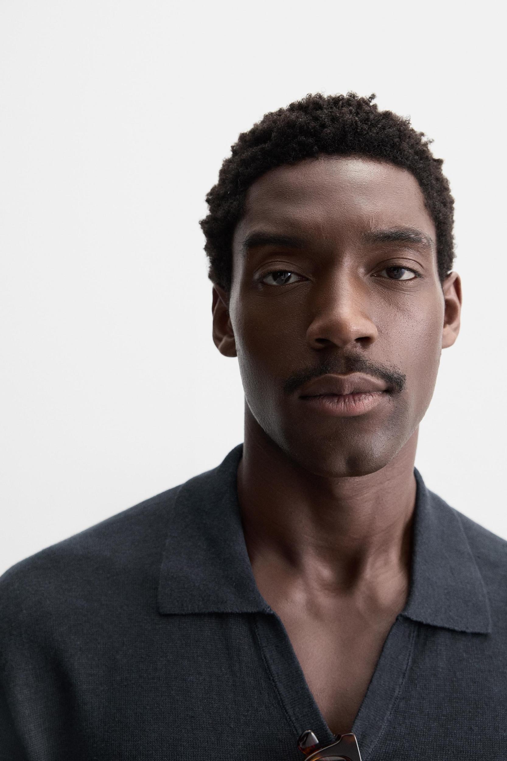 100% HEMP KNIT POLO SHIRT Product Image