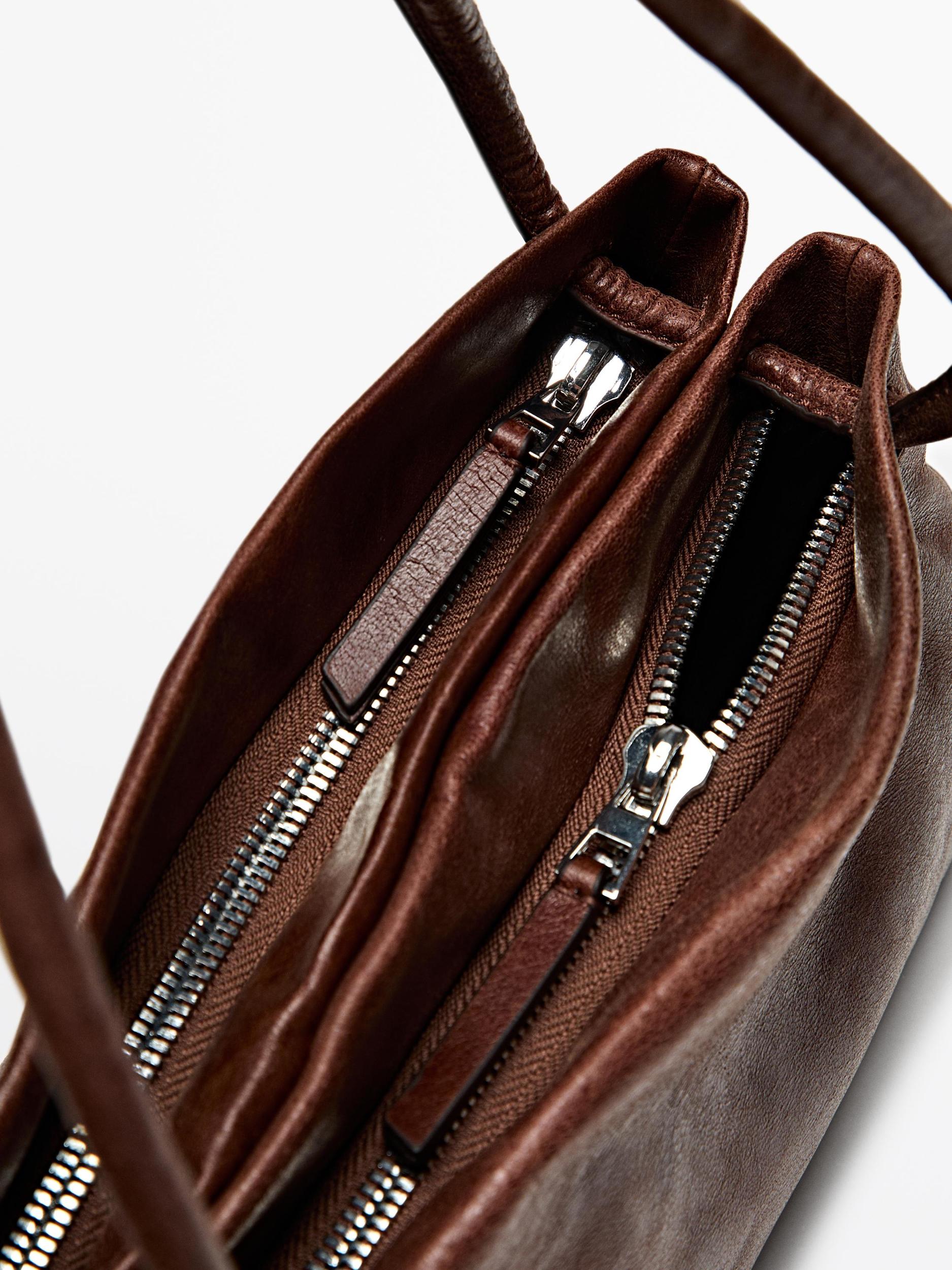 Small nappa leather bag with compartments Product Image