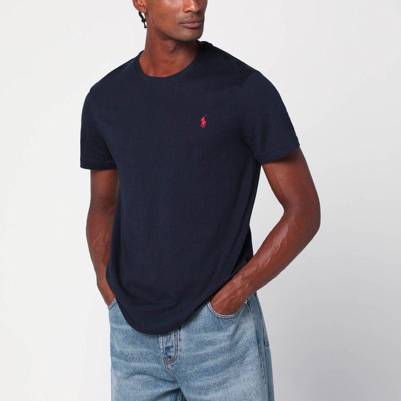 POLO RALPH LAUREN Slim-fit Logo-embroidered Cotton-jersey T-shirt In Navy Product Image