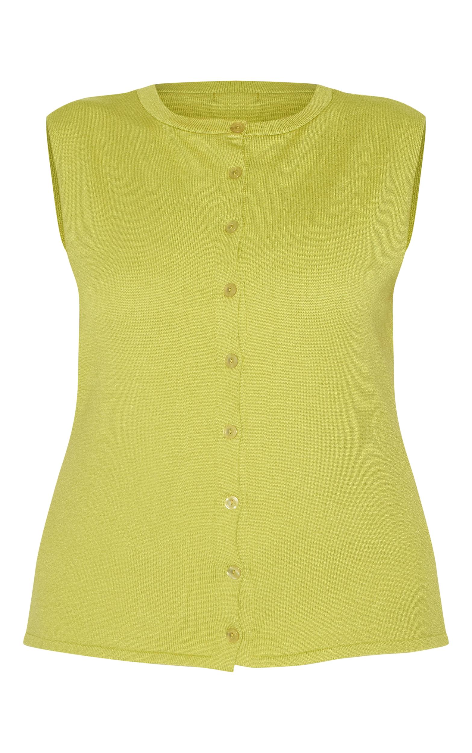 Plus Lime Sleeveless Button Through Sleeveless Top Product Image