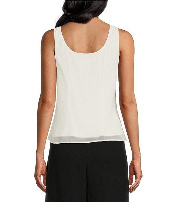 Alex Evenings Chiffon Embroidered Sequin Square Neck Twinset Product Image