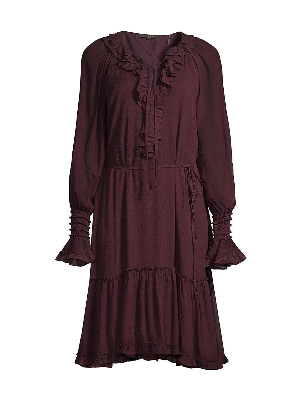 Womens Collin Long-Sleeve Ruffle Dress Product Image