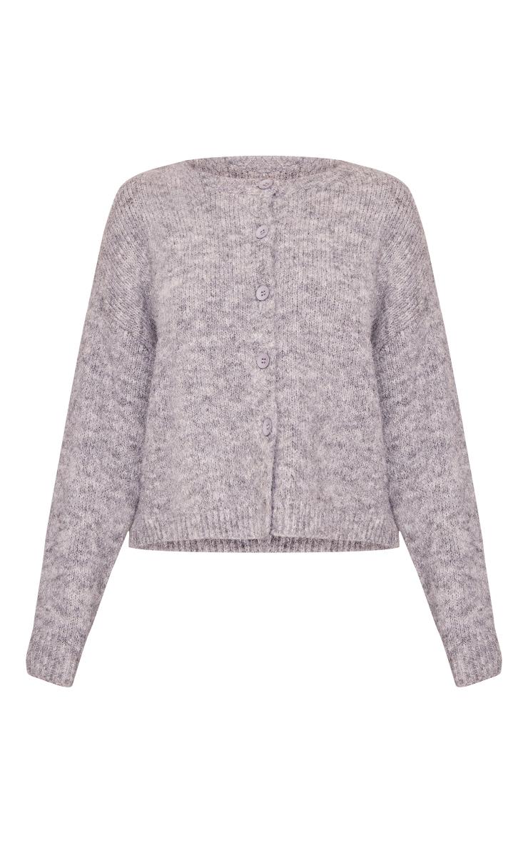 Petite Grey Marl Knitted Cardigan Product Image