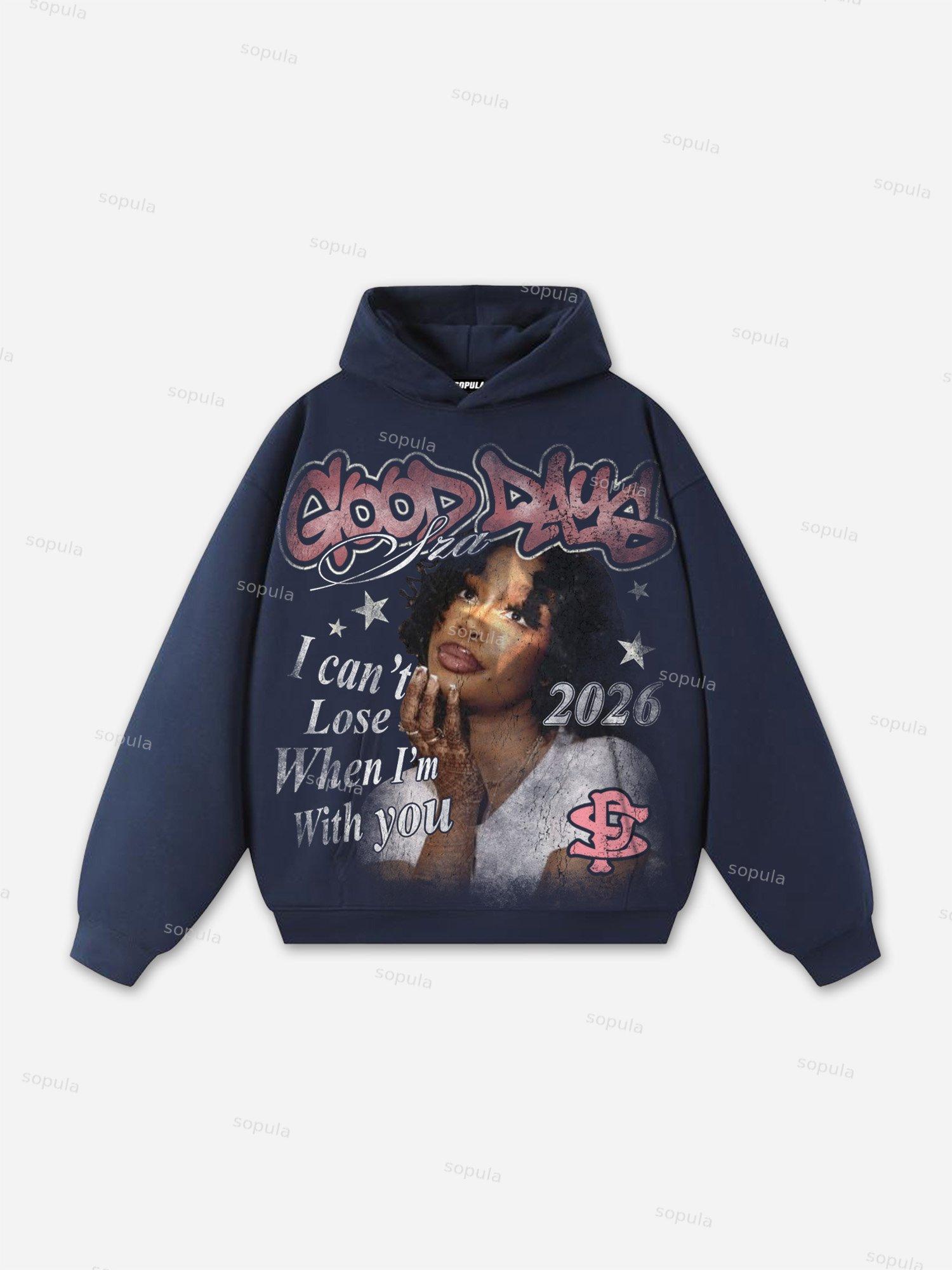 Classic Cross Graphic Oversized Hoodie Product Image