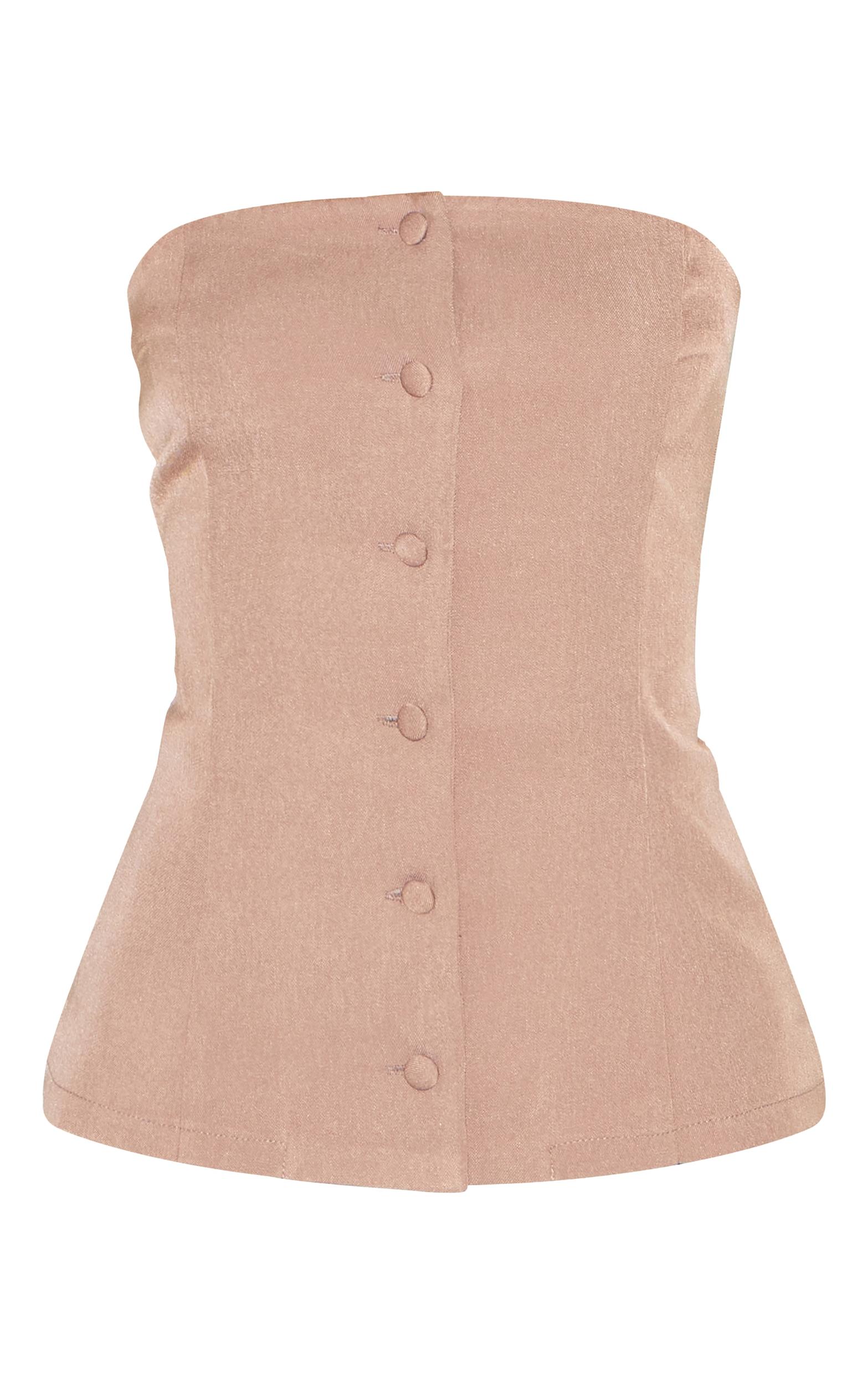 Mushroom Bandeau Vest Detail Bodycon Dress Product Image