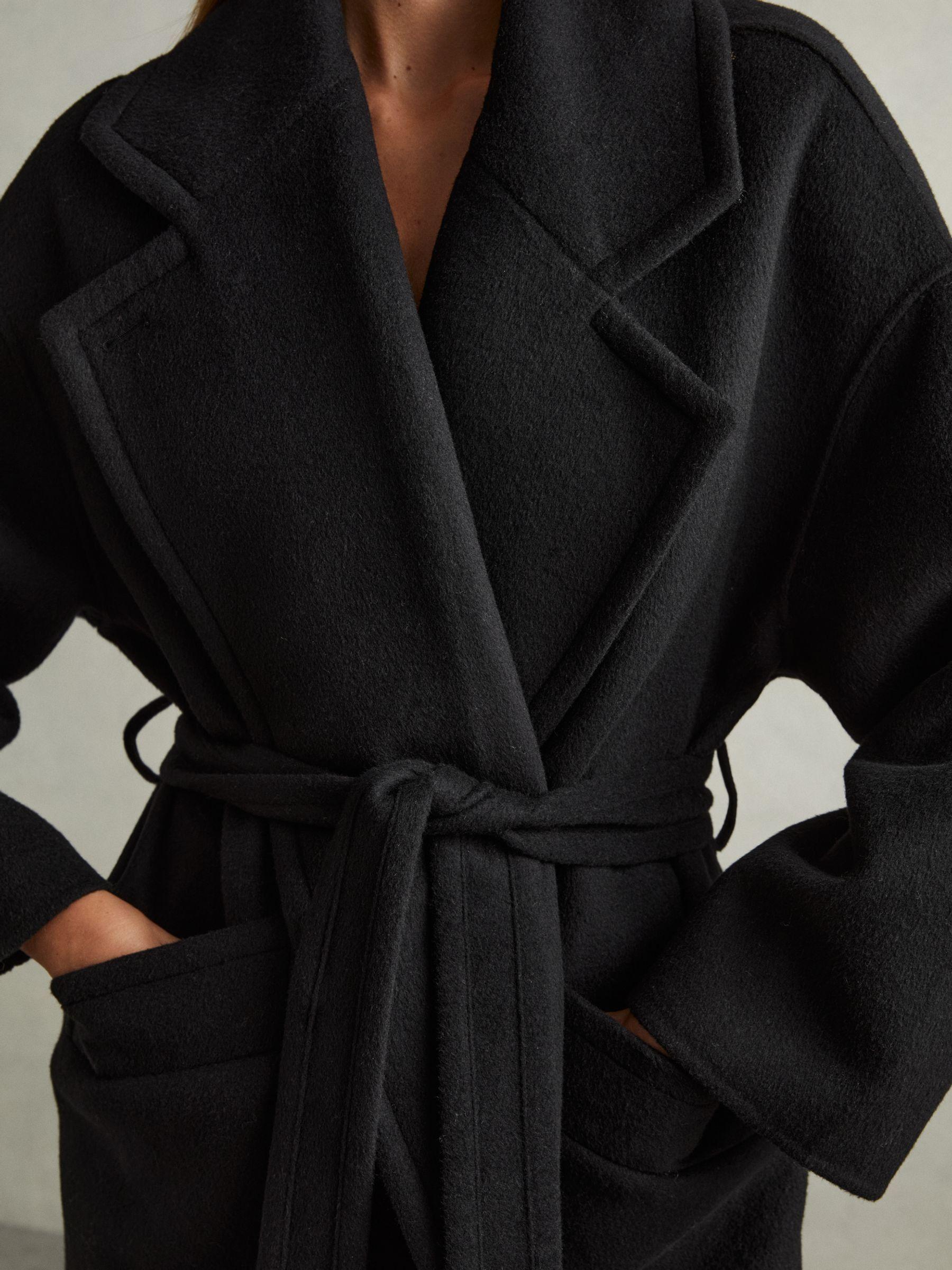 Wool-Blend Blindseam Coat in Black Product Image
