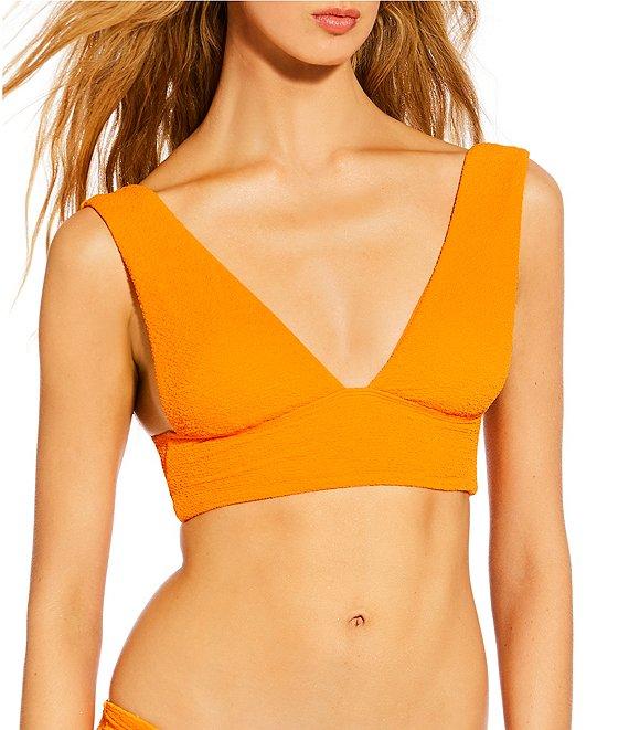 GB Solid Scrunchie Textured Tanga High Leg Hipster Swim Bottom Product Image