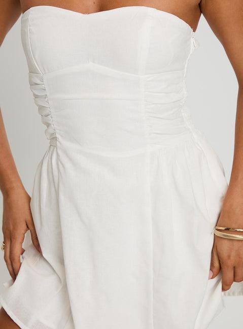 Sybille Strapless Mini Dress White Product Image