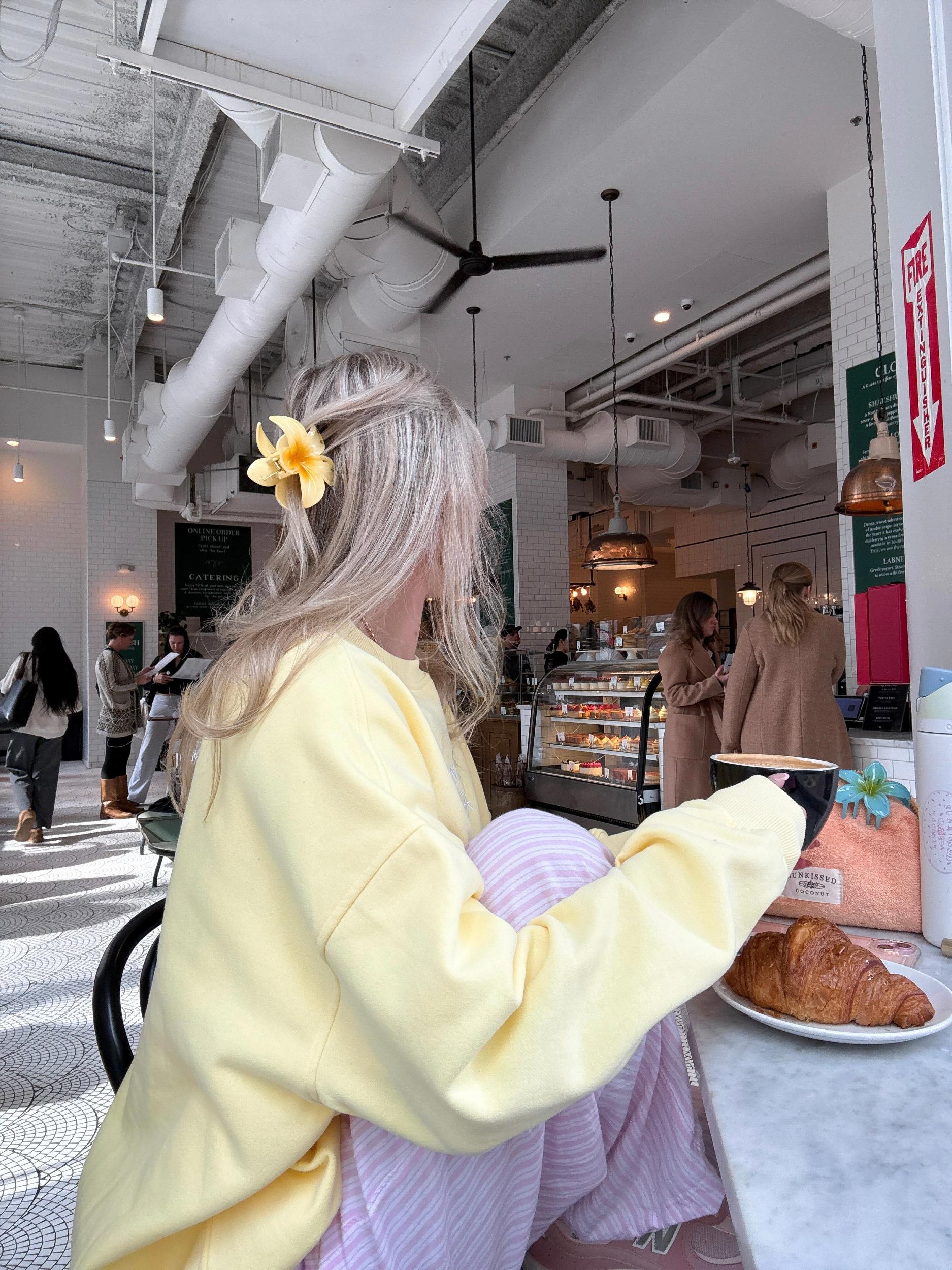 Isabella Banana Yellow Sunkissedcoconut Embroider Sweatshirt Product Image