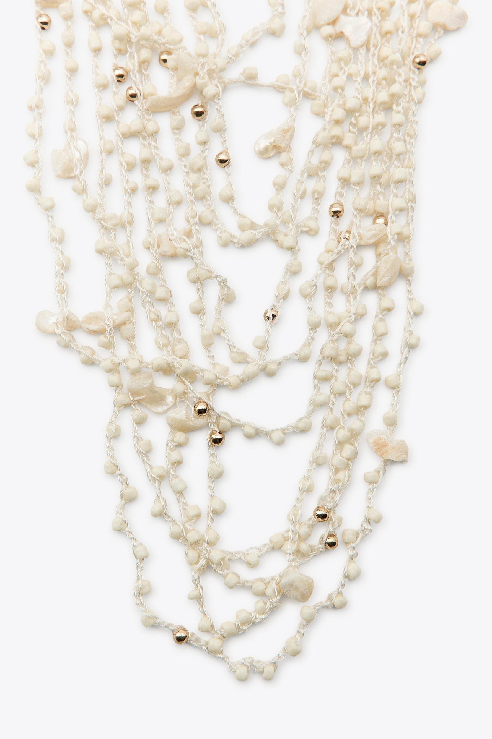 BEADED SHELL BIB NECKLACE Product Image