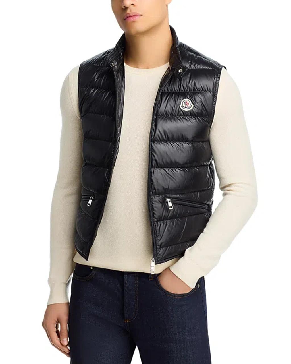 MONCLER High Collar Puffer Quilted Sleeveless Jacket In Black Product Image