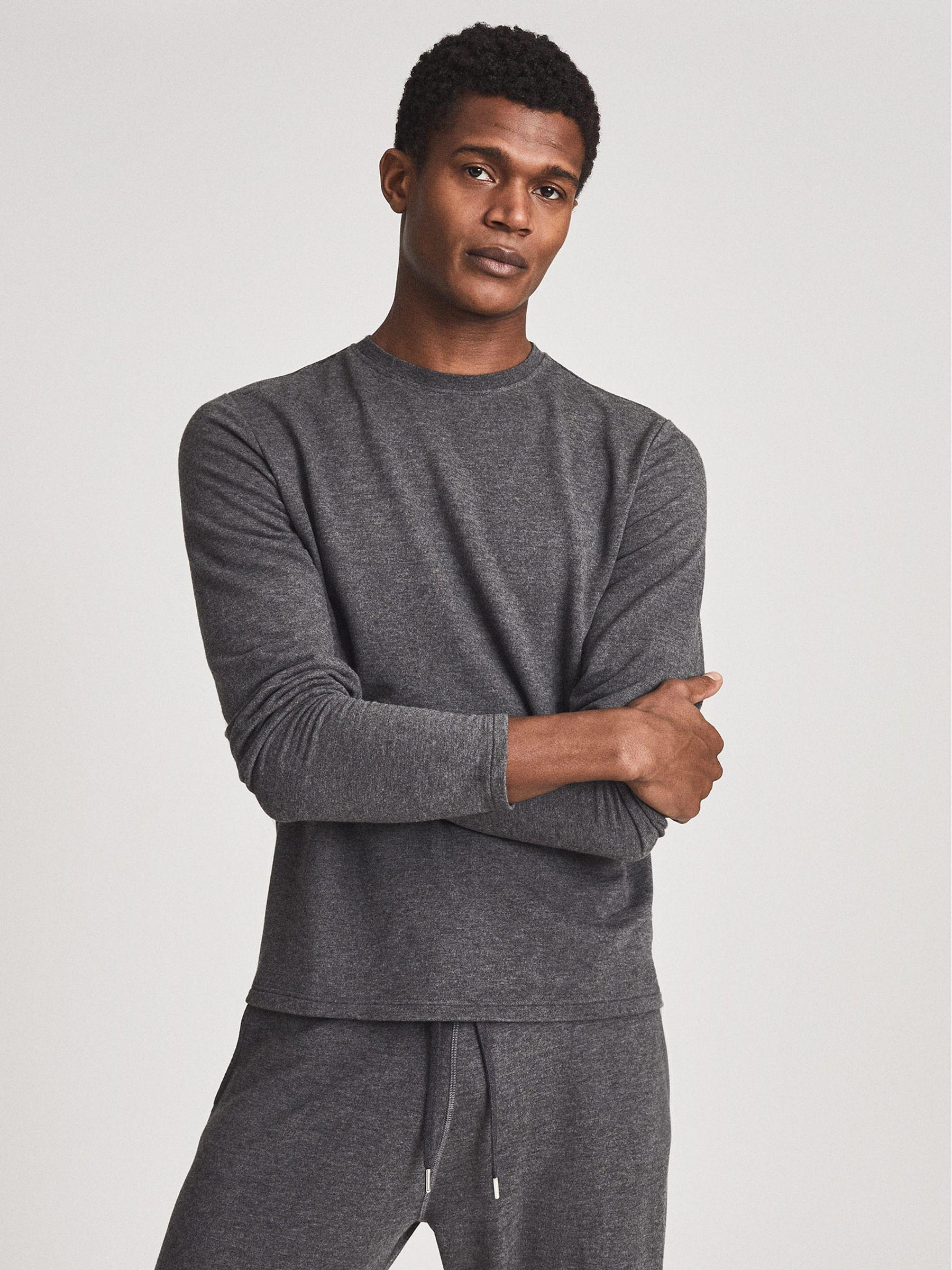 Melange Crew Neck Jumper in Dark Grey Product Image