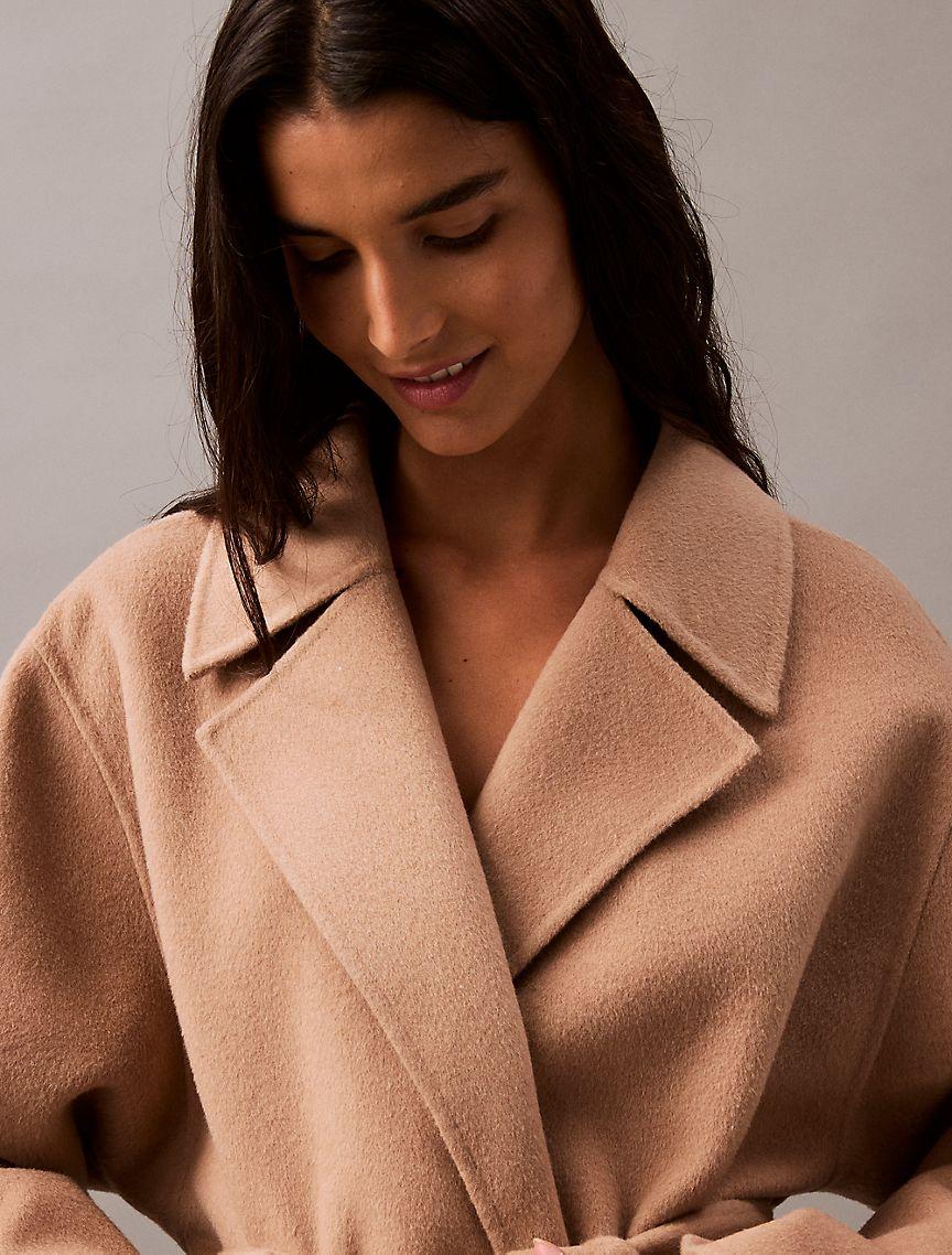 Double Faced Wool Blend Wrap Coat Product Image