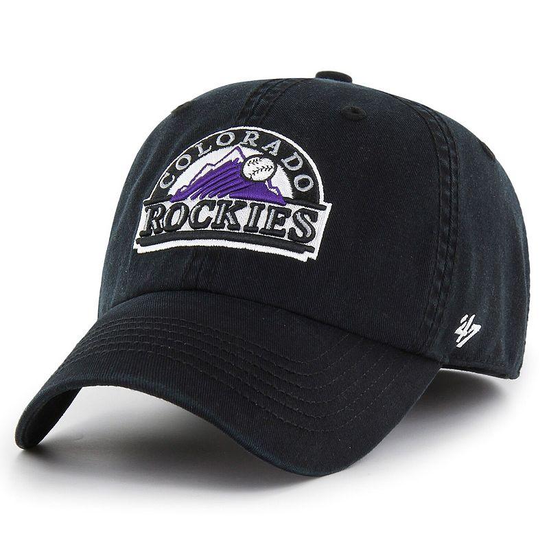 Men's '47 Black Colorado Rockies Cooperstown Collection Franchise Fitted Hat,  Product Image