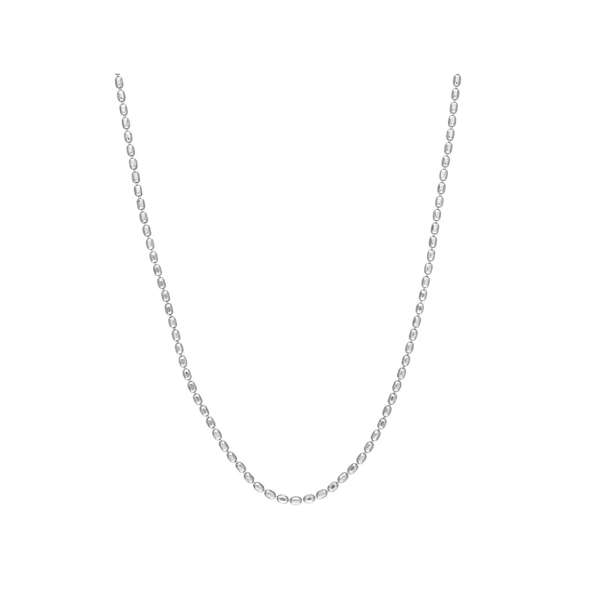 Stella Grace Sterling Silver Oval Ball Chain Necklace, Womens Product Image