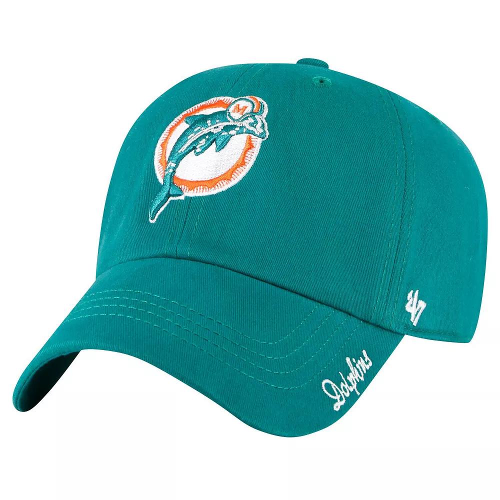 Women's '47 Aqua Miami Dolphins Miata Clean Up Legacy Adjustable Hat, Turquoise A Product Image
